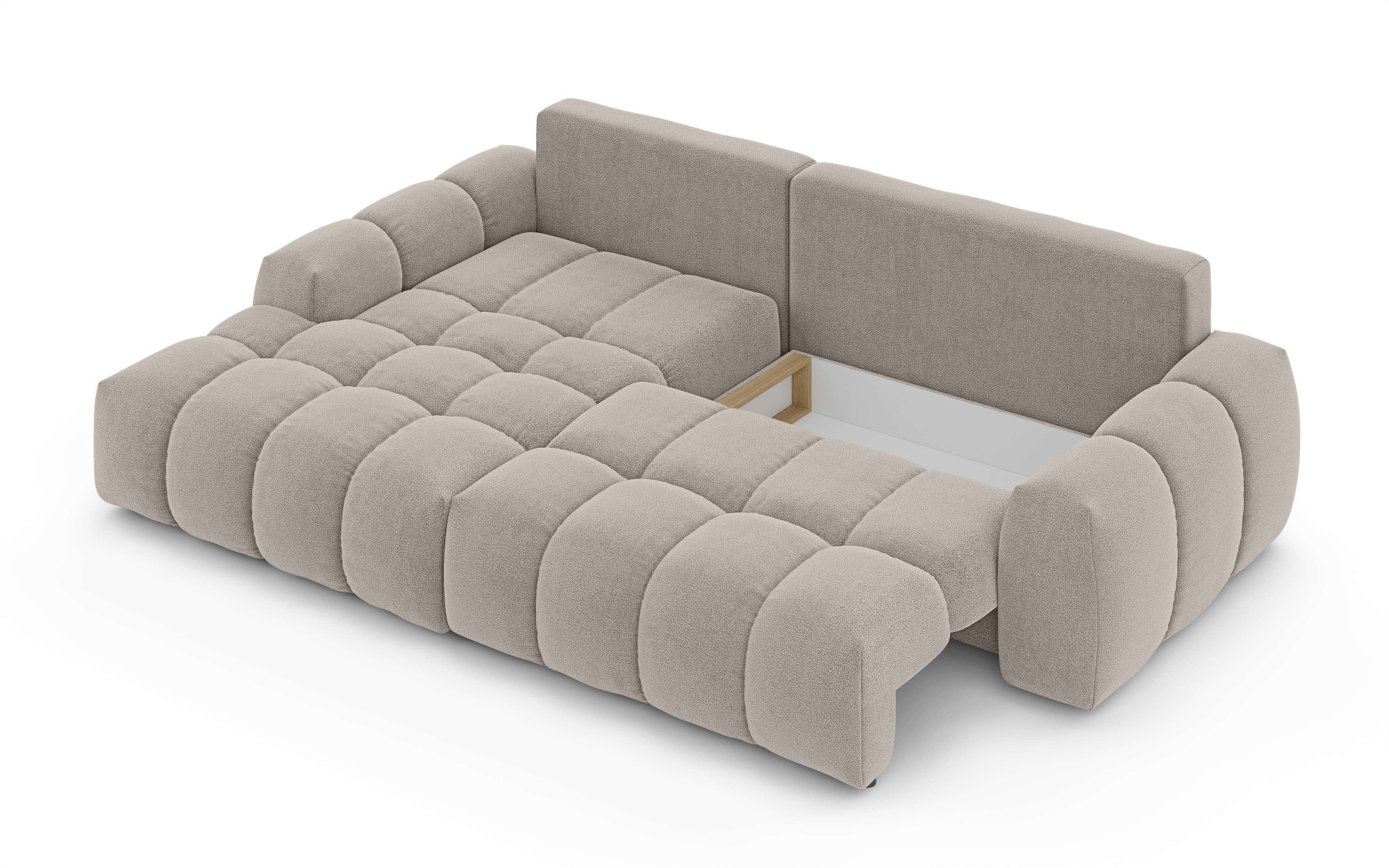 INOSIGN Ecksofa »AZITA klein optionale Schlafsofa mit Bettkasten, B/T/H: 270/166,5/84cm«, L-Form mit Wellenunterfederung, Bubble-Optik
