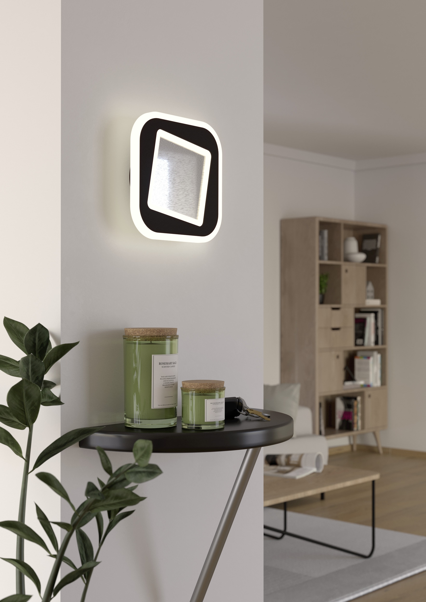 EGLO Wandleuchte »MACCHIONI Wandlampe - Stahl, Kunststoff - LED - 12W - IP20« LED-Modul 1 Stk. Neutralweiß Wandstrahler, Wandspot, Wohnzimmer, Flur, L20 x B20 x AL4,5 cm