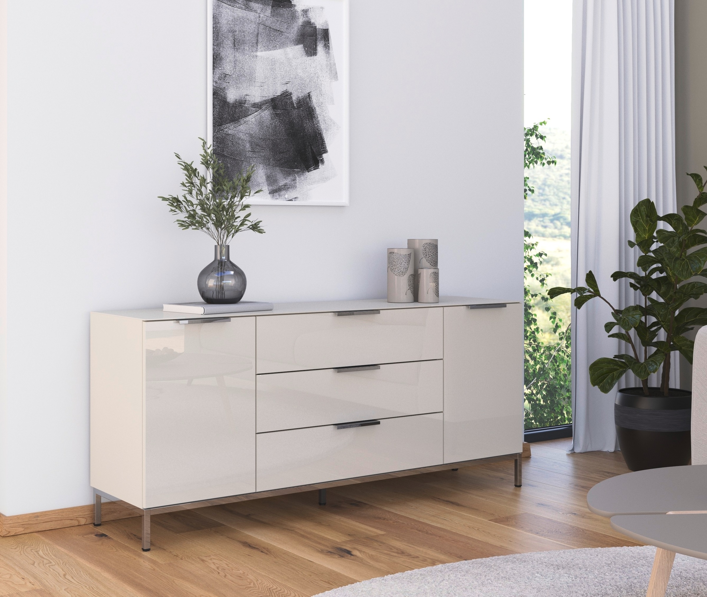 rauch Kombikommode "Kommode Türkommode Sideboard Kombikommode FLIPP mit Gla günstig online kaufen