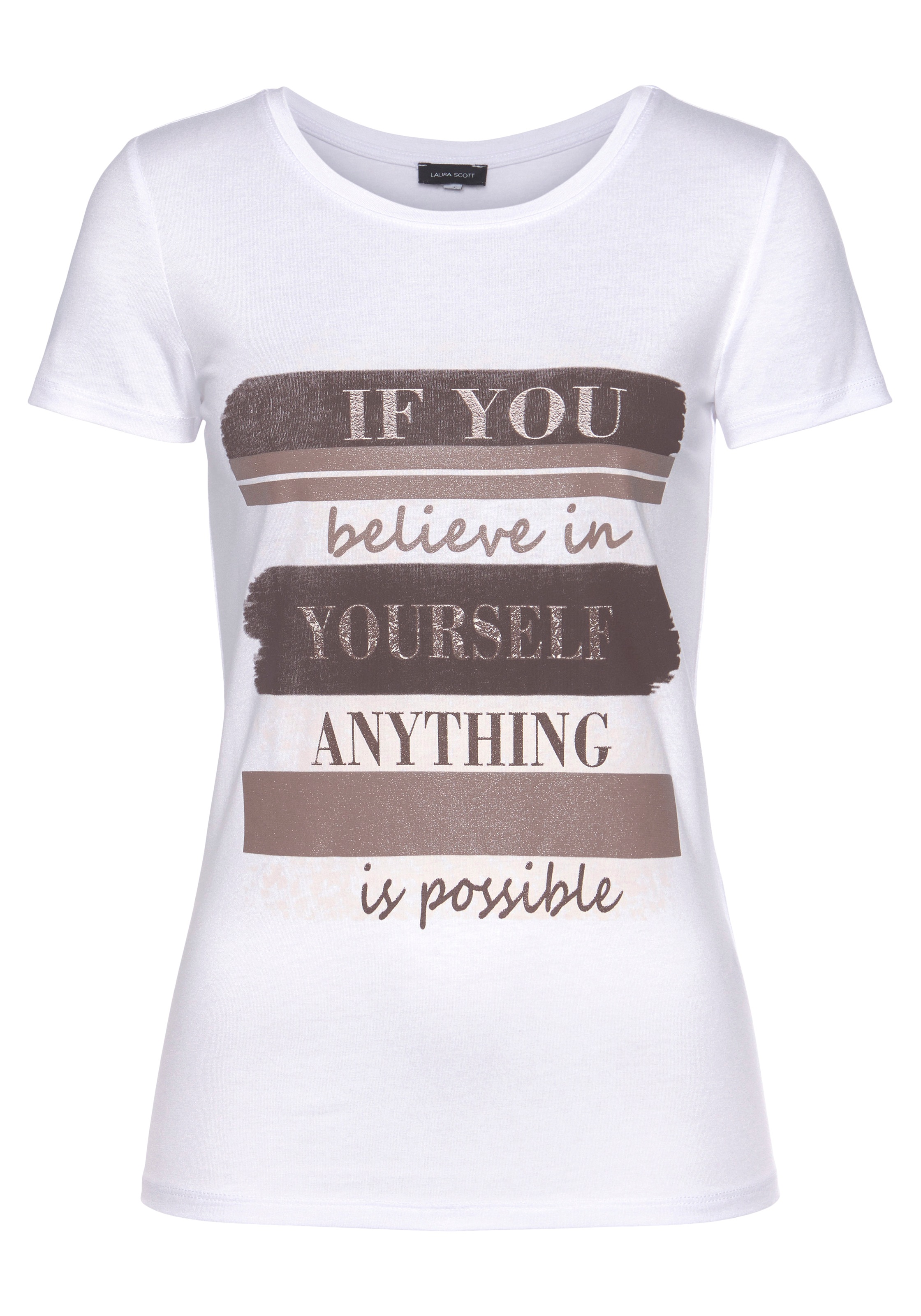 Laura Scott Kurzarmshirt, mit glitzerndem Frontprint kaufen