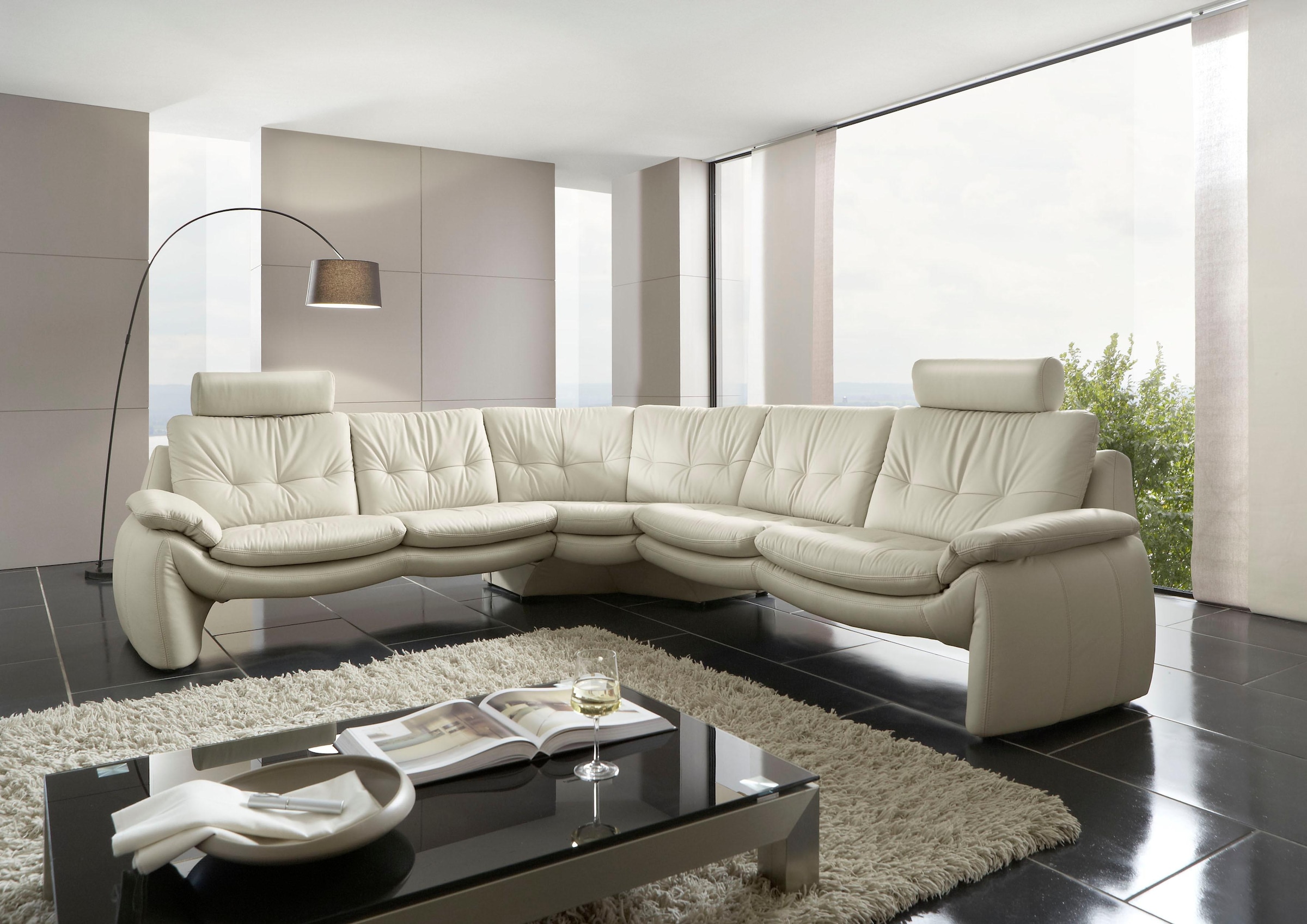 PLACES OF STYLE Ecksofa »Luna L-Form«, in einzigartiger Optik
