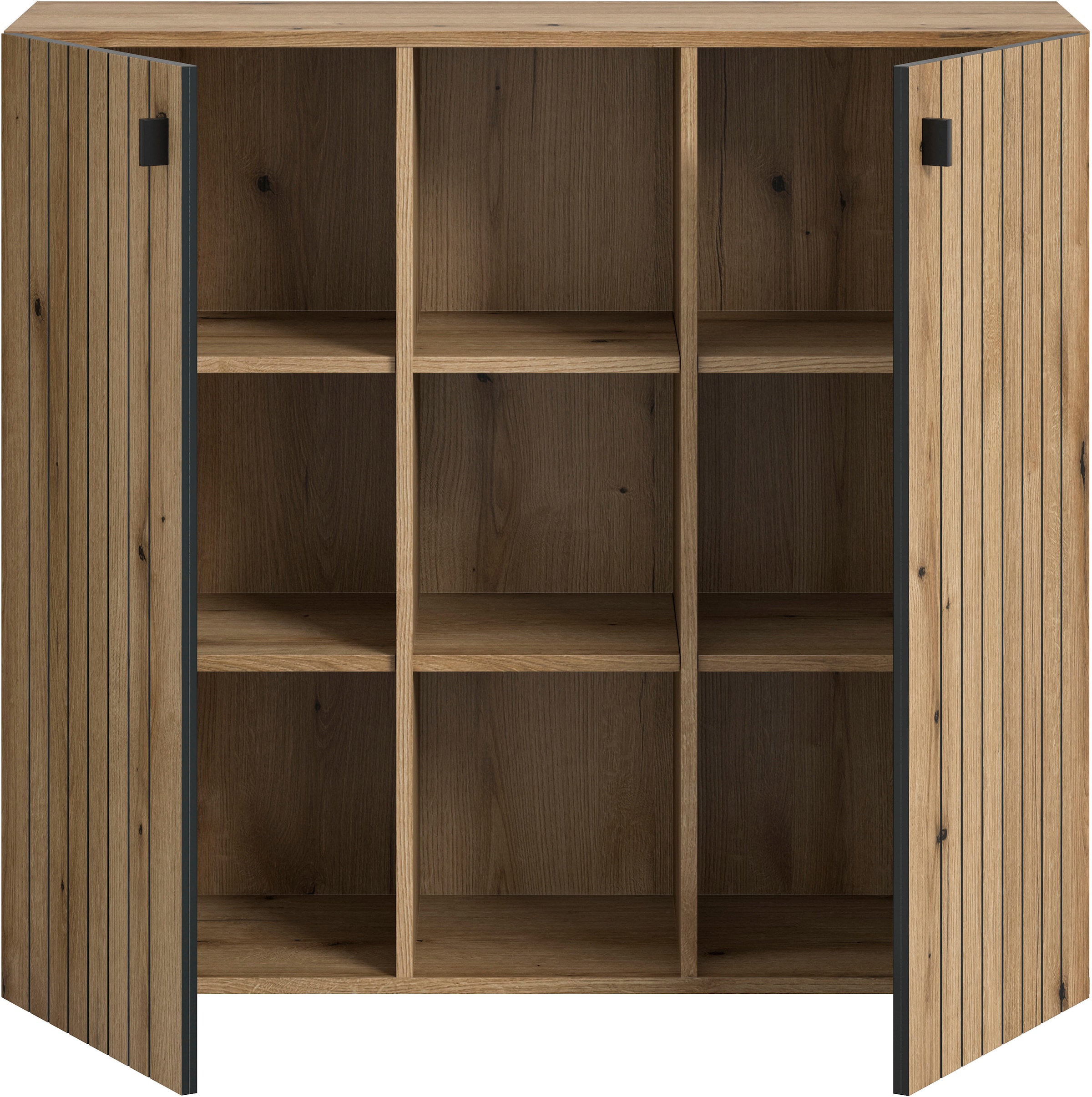 INOSIGN Schuhschrank »TATIO, Breite 106 cm, Rillenoptik, offene Fächer, 2 Türen« 1 Stk. tlg.