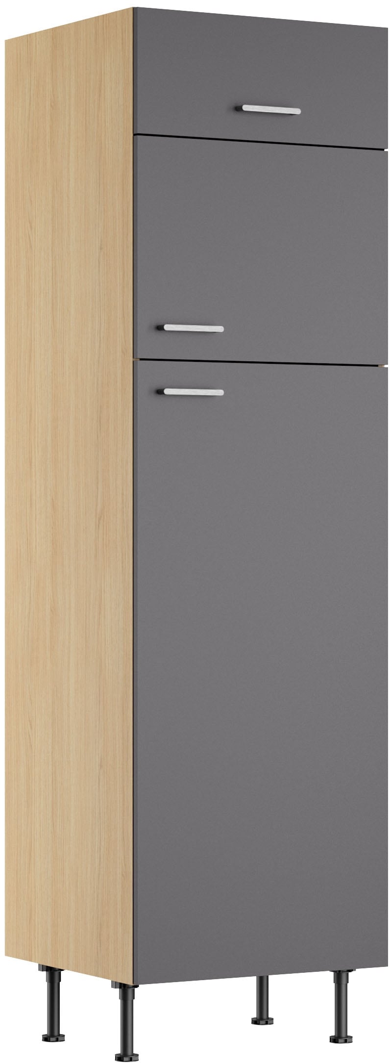 KOCHSTATION "KS-Lucy" Breite 60 cm, m. 2 Türen, 1 Klappe, Soft-Close, höhenverstellbare Füße