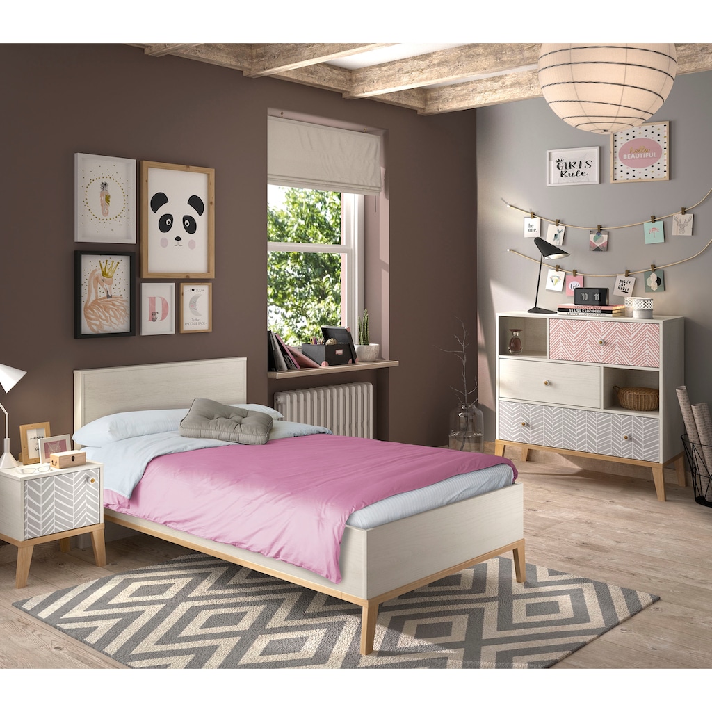 Gami Jugendzimmer-Set »Alika«, (Set, 3 St., Bett, Nachttisch, Kommode)