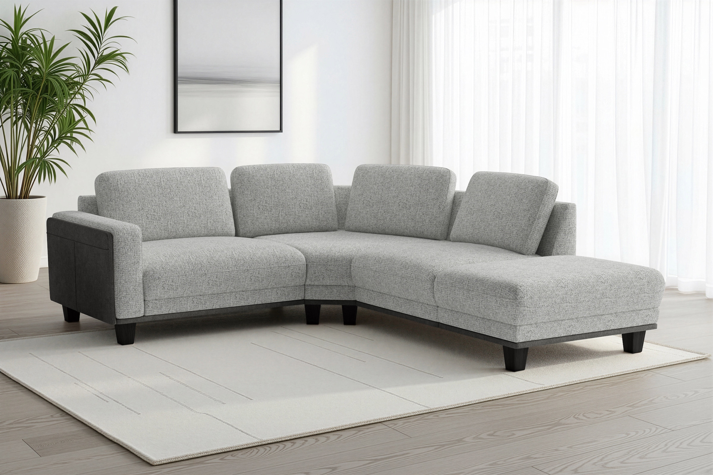sit&more Ecksofa "Concept" Modernes Sofa in drei Fußfarben zur Auswahl