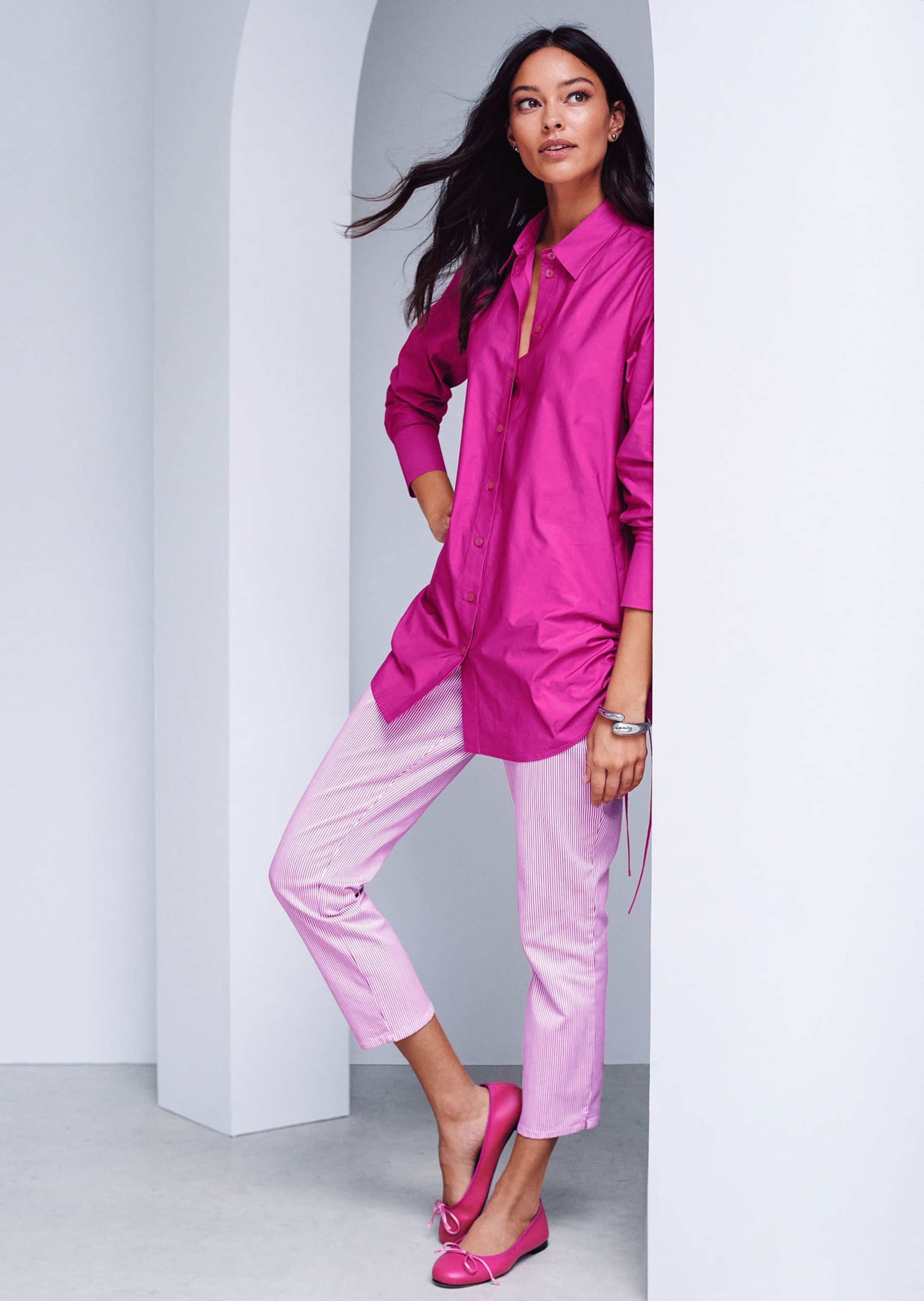 MADELEINE "Jeans Fein gestreifte 7/8-Jeans, Formbund"