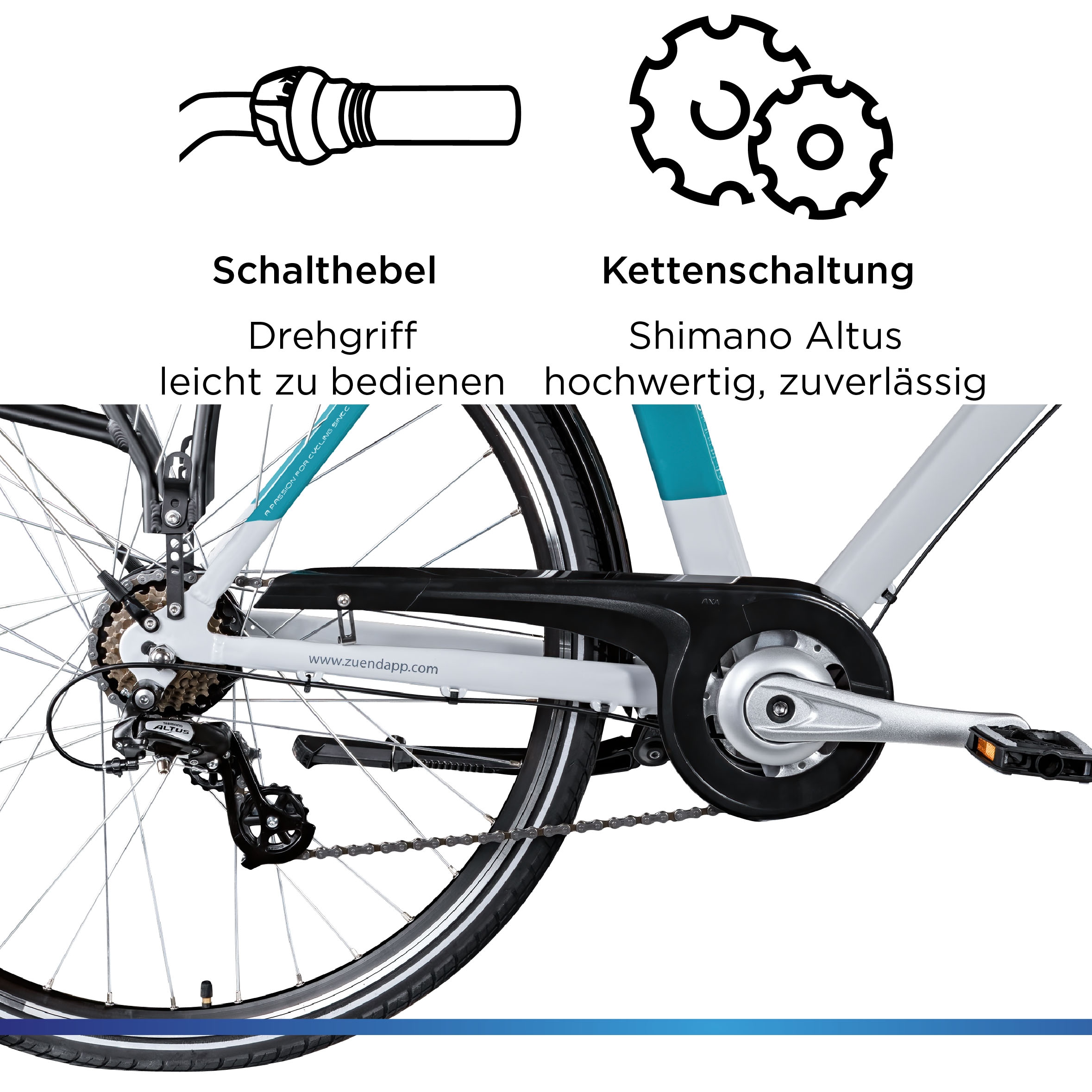 Zündapp E-Bike »Z807«, 7 Gang, Shimano, Altus, Heckmotor 250 W