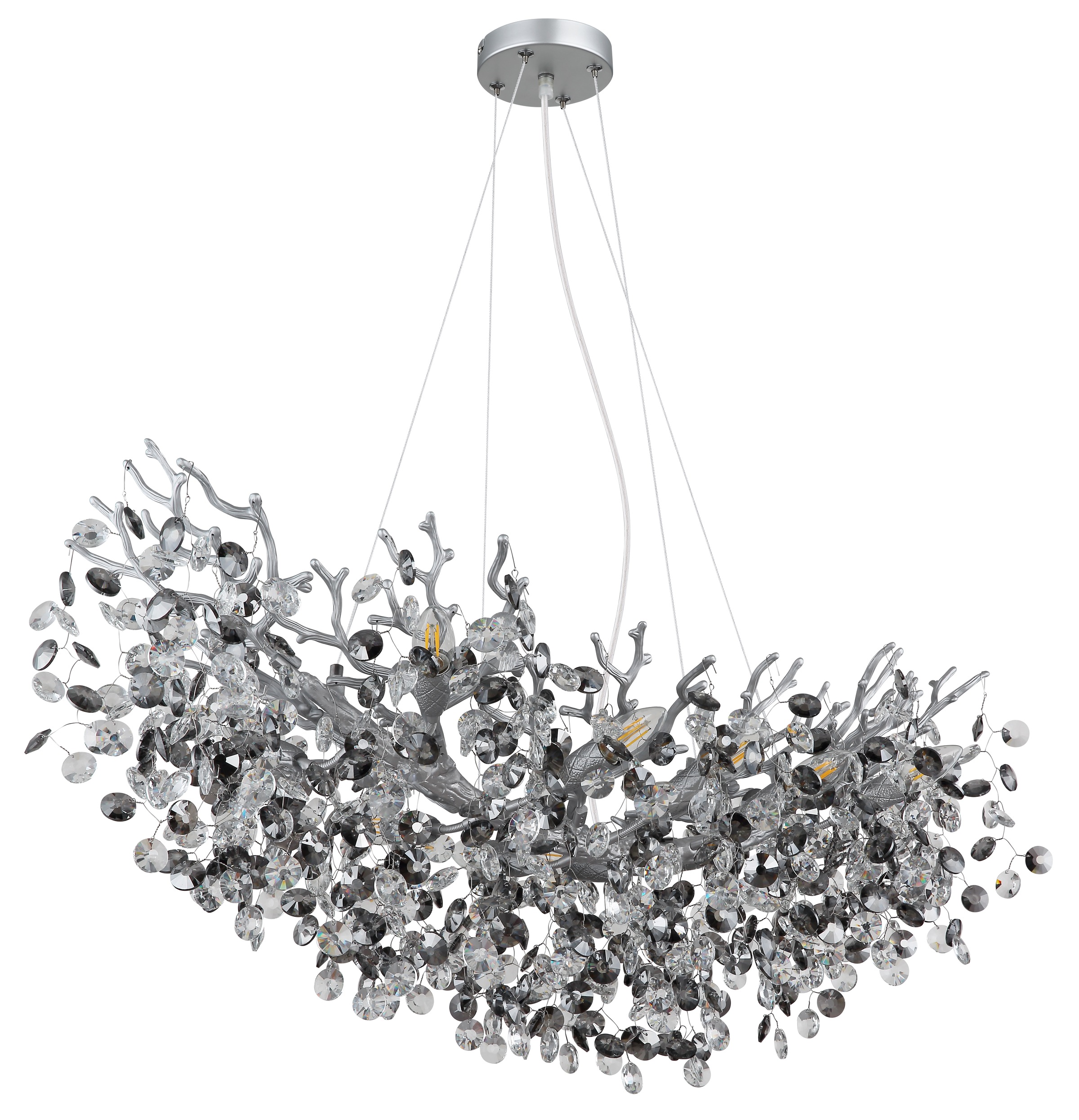 GLOBO LIGHTING Hängeleuchte »QUEENA« E14 1 Stk. Luster, Glaskristalle, höhenkürzbar, E14