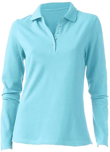 Poloshirt HEINE "Poloshirt", Damen, Gr. 40, blau (türkis), 95% Baumwolle, 5% Elasthan, unifarben, Shirts 2