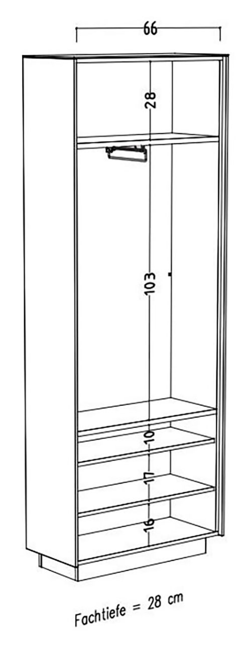 Mäusbacher Garderobenschrank »Nova Garderobe« Garderobenschrank inkl. Griffbeleuchtung  BHT 72x194x32 cm