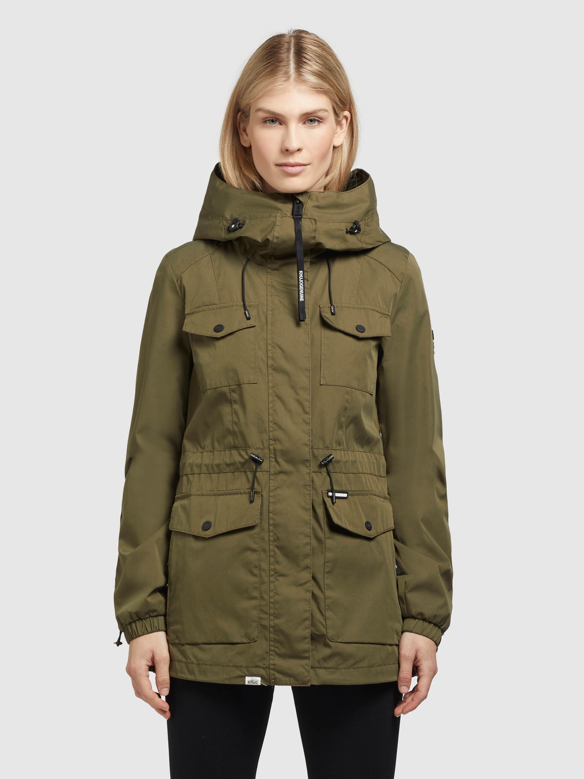 khujo Military-Jacke »ELST«, (1 St.), mit Kapuze, mit hoch schließender Kapuze