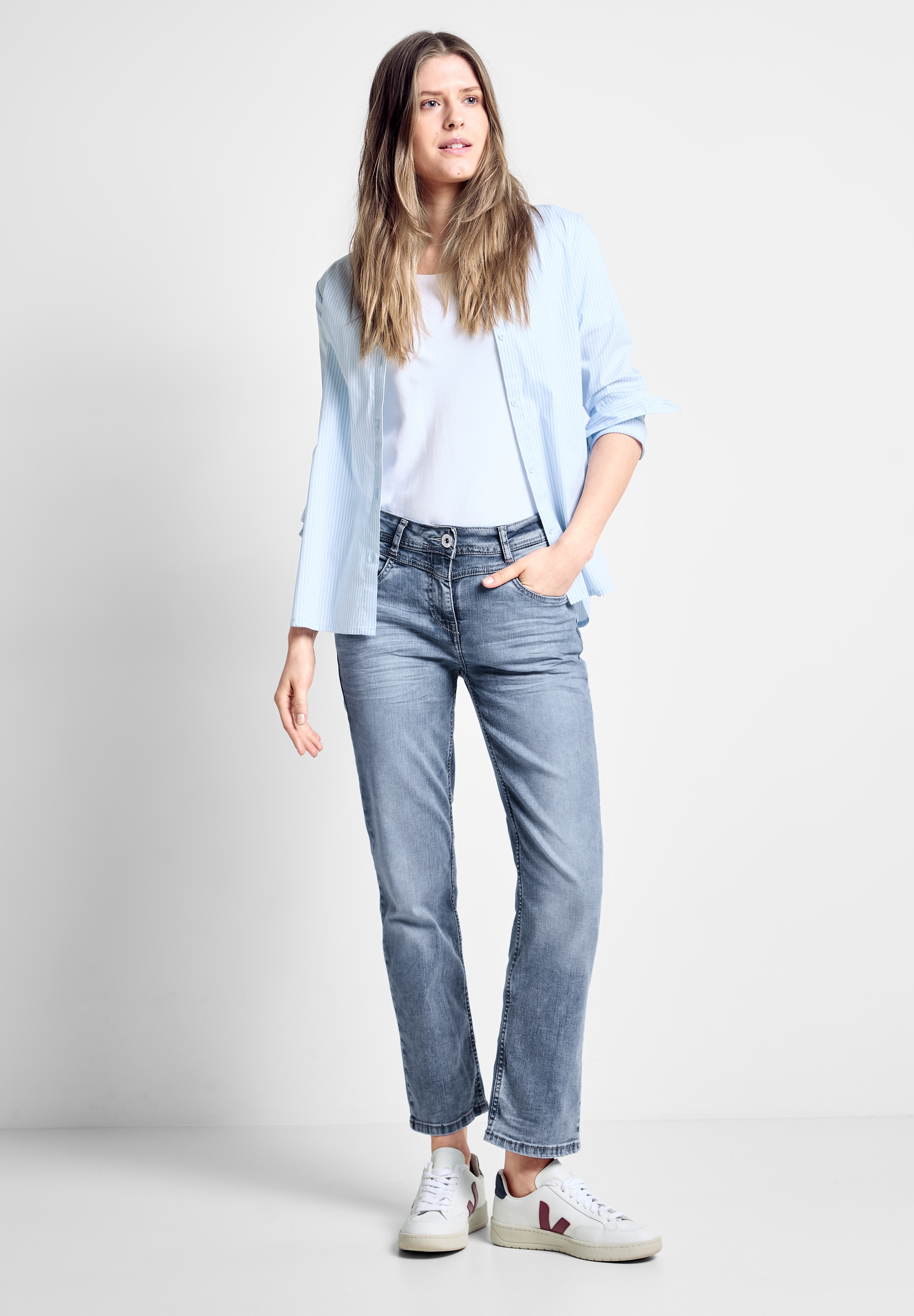 Cecil Slim-fit-Jeans, softer Materialmix