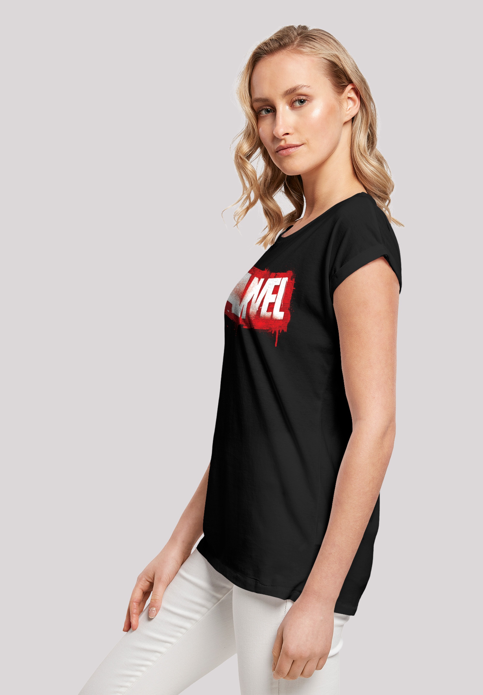 BAUR (1 Logo Tee«, Ladies | F4NT4STIC »Damen Spray Shoulder Marvel Kurzarmshirt tlg.) bestellen with Extended