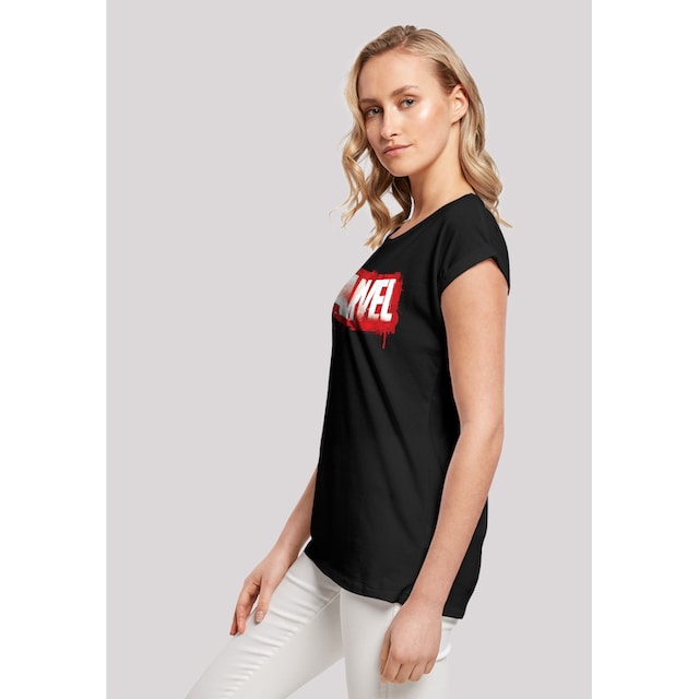 F4NT4STIC Kurzarmshirt »Damen Marvel Spray Logo with Ladies Extended  Shoulder Tee«, (1 tlg.) bestellen | BAUR