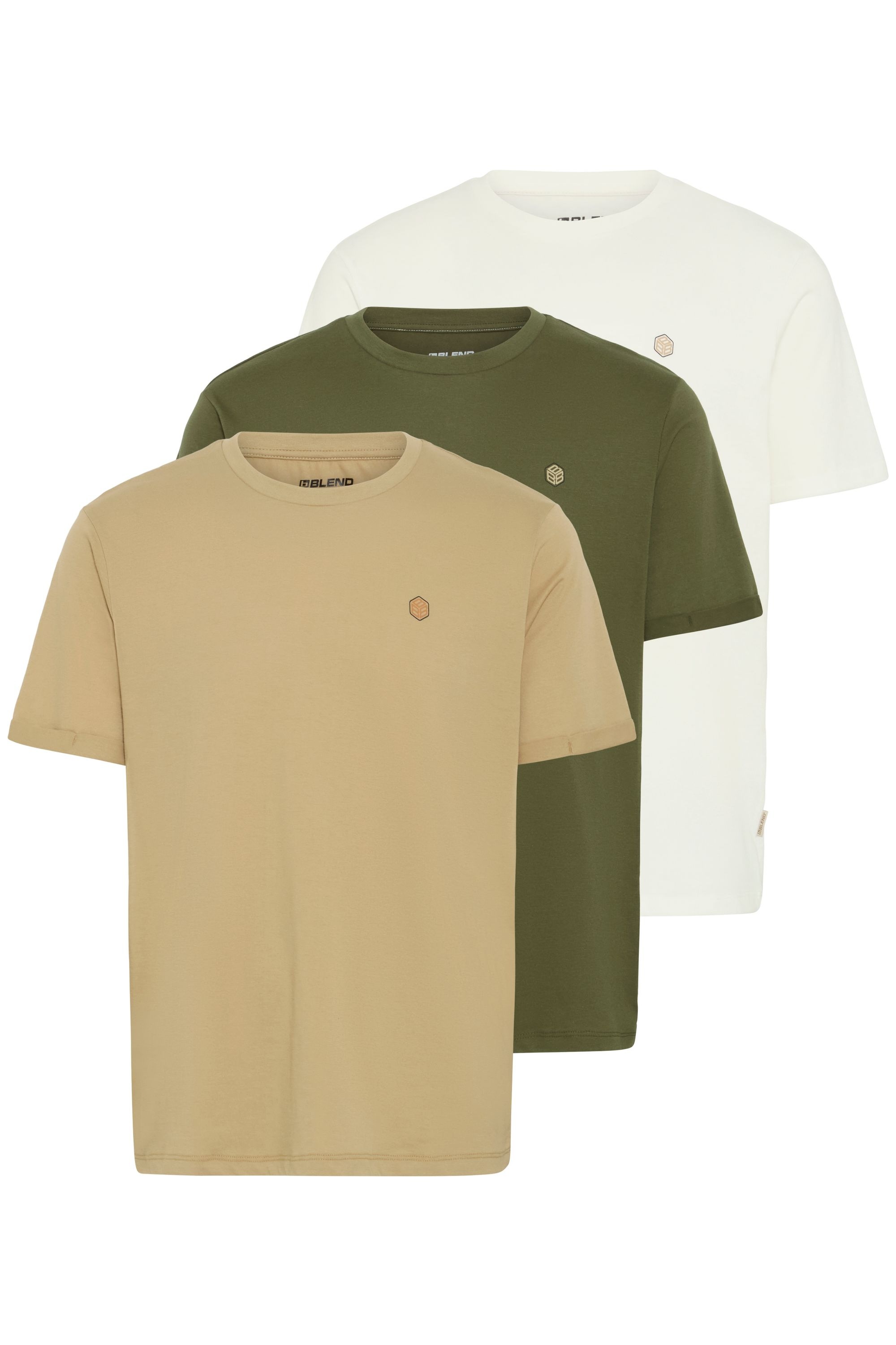 Blend T-Shirt "BHVIGTI 3-pack" Lässiges T-Shirt mit Backprint günstig online kaufen