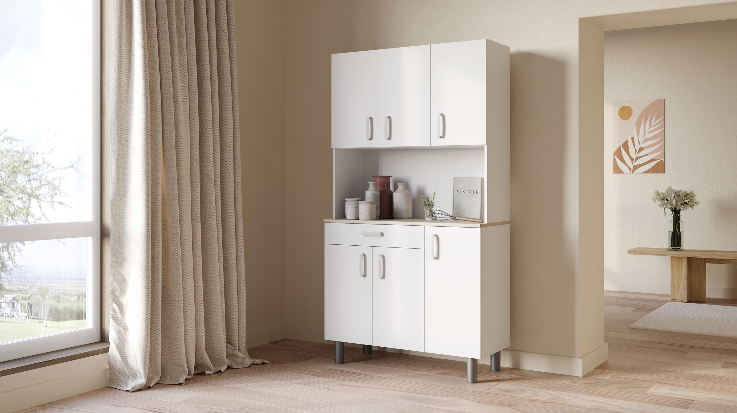 Demeyere GROUP Küchenbuffet »Garlic«, KUECHENBUFFET 6 TUERIG/1 SCHUBLADEN