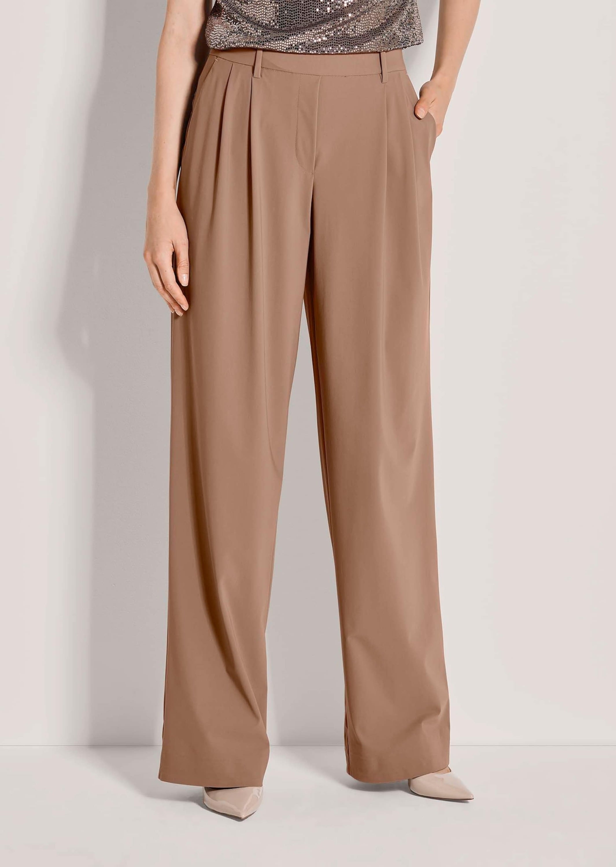 MADELEINE Schlupfhose »Bundfaltenhose mit weitem Bein Elegante Schlupfhose mit weitem Bein«  Microjerseyhose