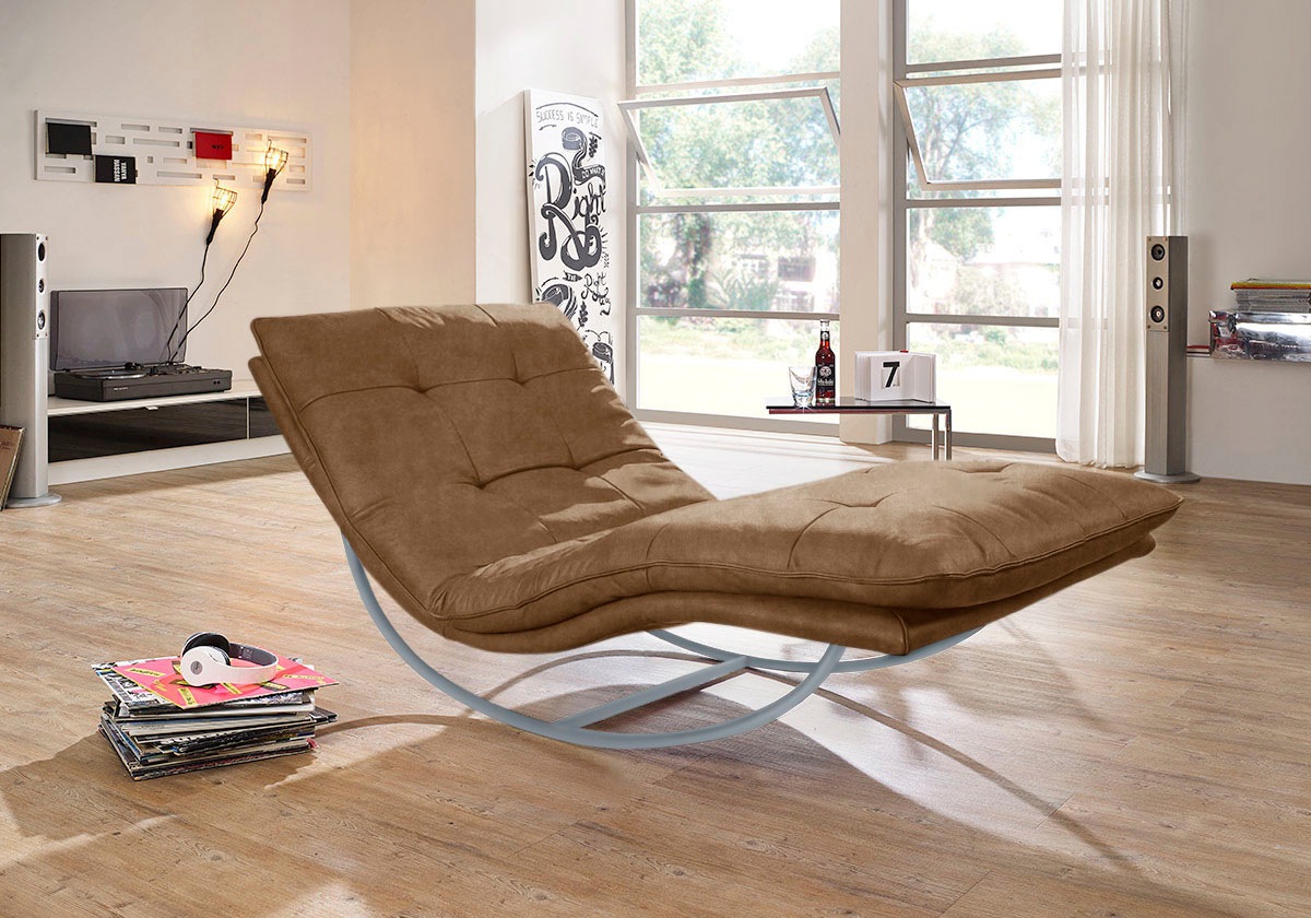 W.SCHILLIG Relaxliege »daily dreams«, in Waffelkissen-Optik, Schaukelgestell silber matt, in 2 Breiten