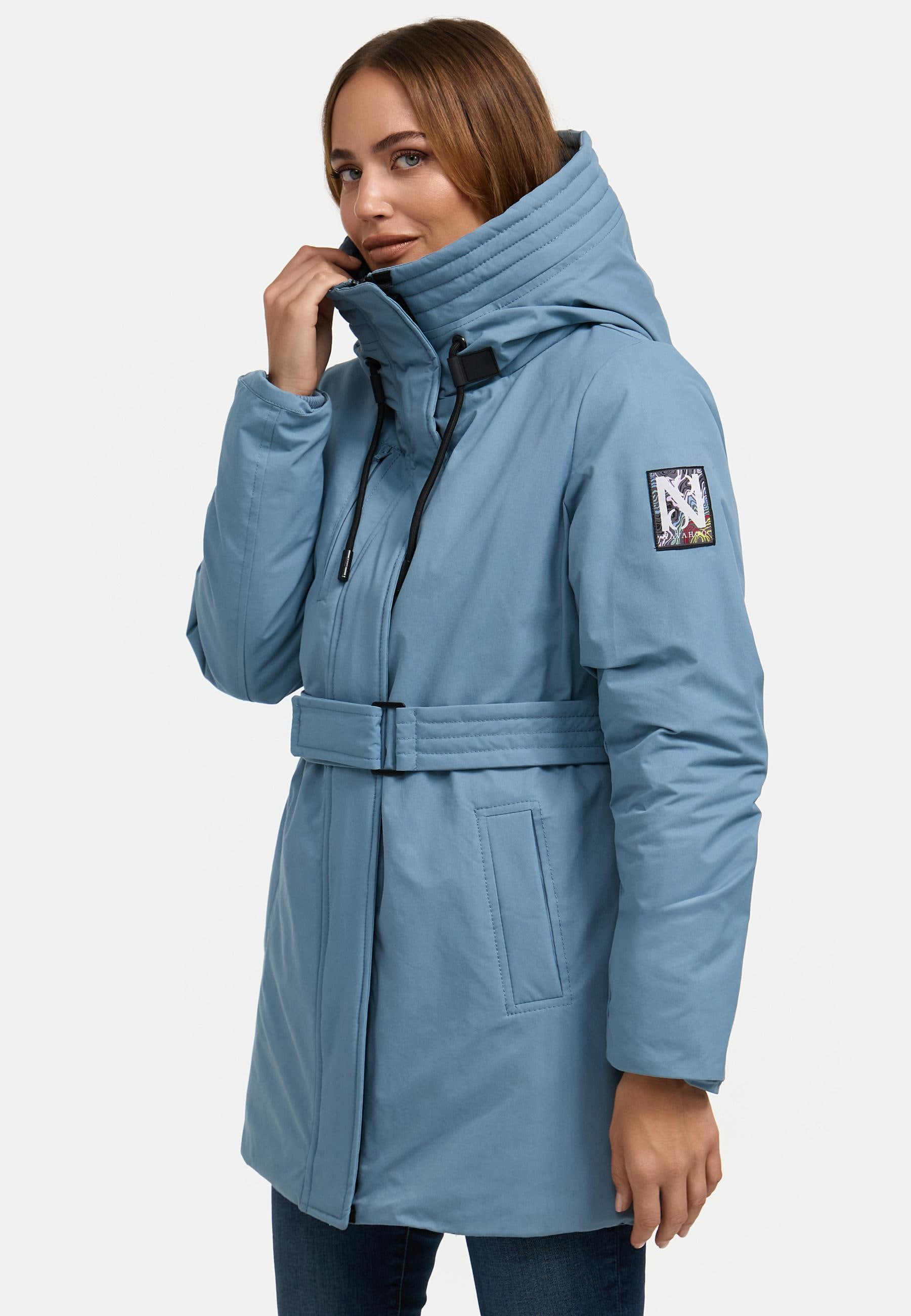 Navahoo Winterjacke »Eishauch 14«, mit Kapuze, Damen Winterparka mit Taillengürtel und Fleece-Kragen