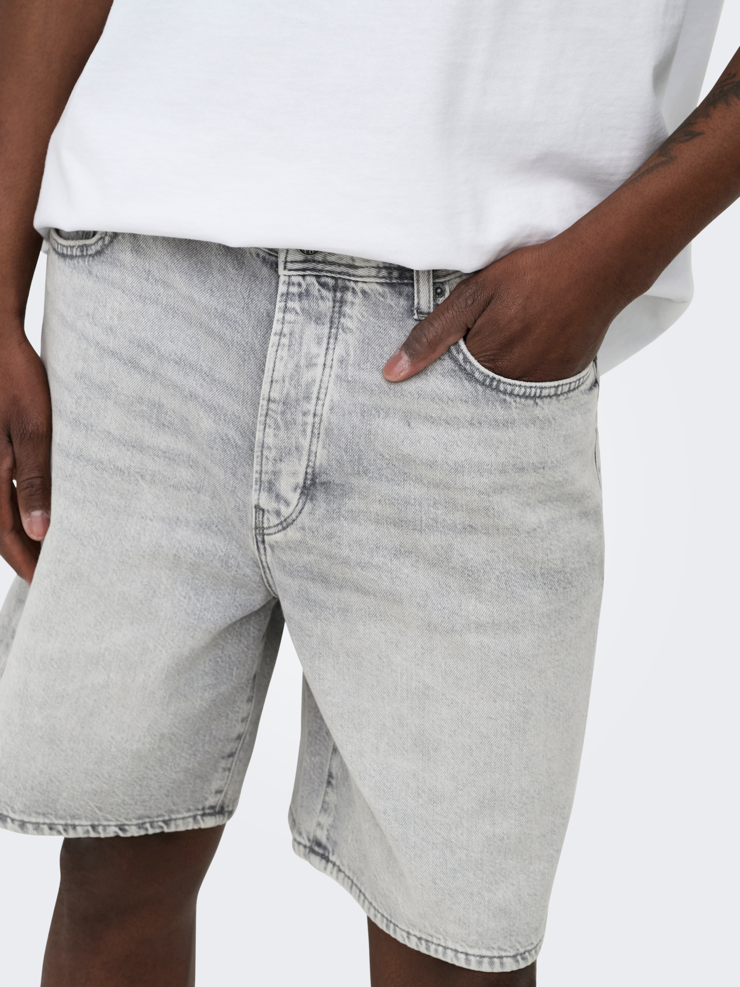 ONLY & SONS Jeansshorts »ONSFADE LMG 3157 TAI DNM SHORTS NOOS« Baumwolle, loose fit