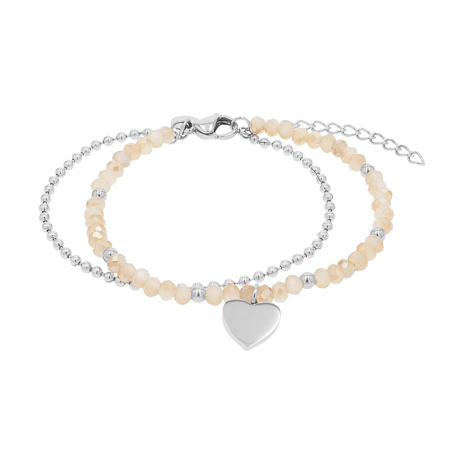 TOM TAILOR Armband »Schmuck Geschenk Edelstahl Herz« mit Glassteine