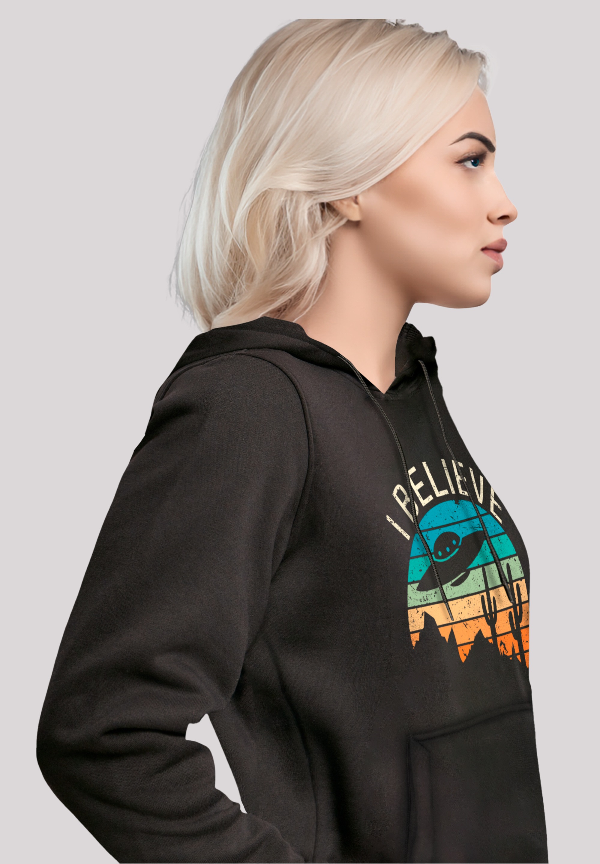 F4NT4STIC Kapuzenpullover »I Believe UFO Alien Sonnenuntergang«, Premium Qualität