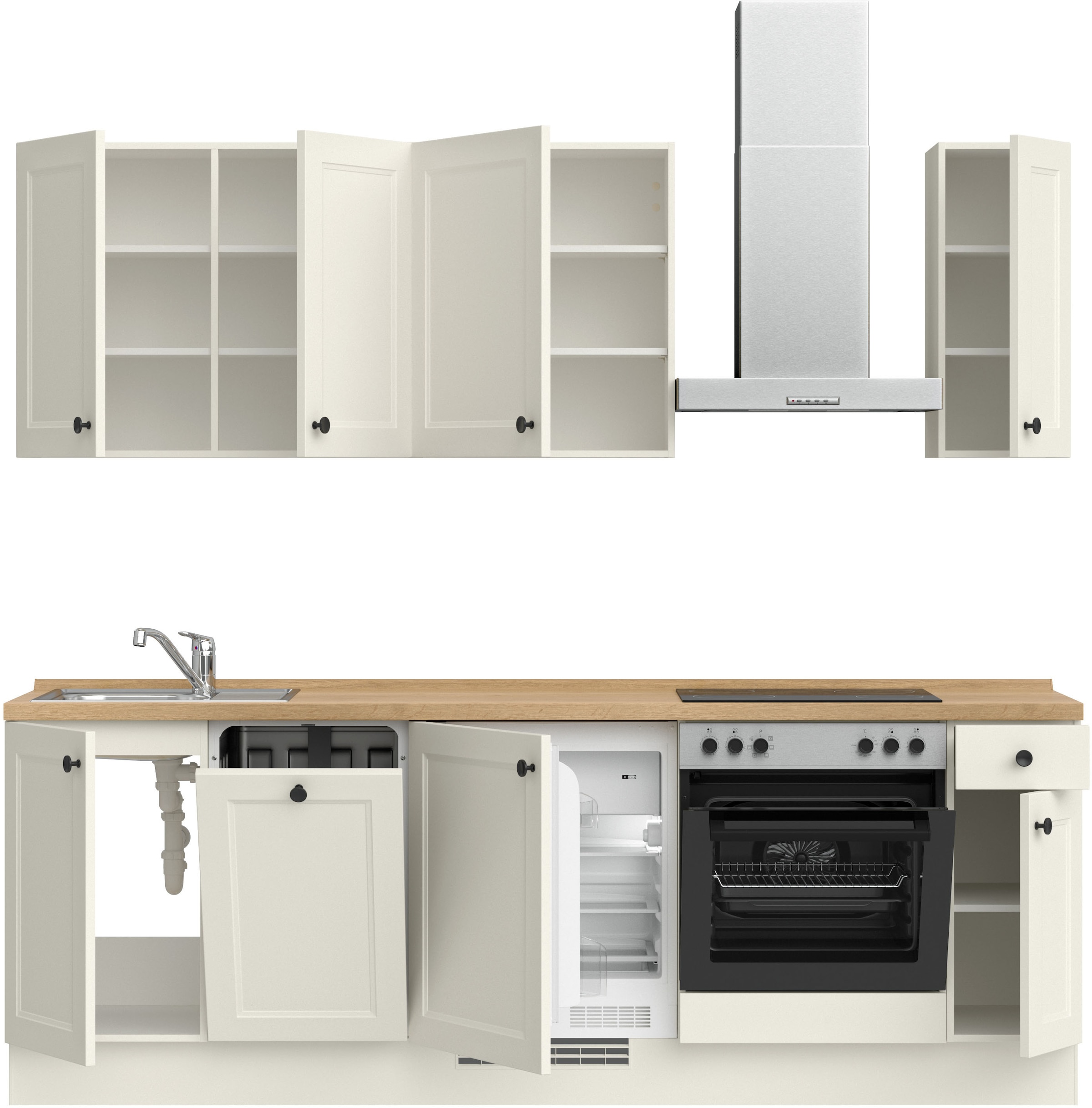 nobilia® Küchenzeile »"Cascada I"«, vormontiert, Ausrichtung wählbar, Breite 240 cm, wahlw. mit E-Geräten
