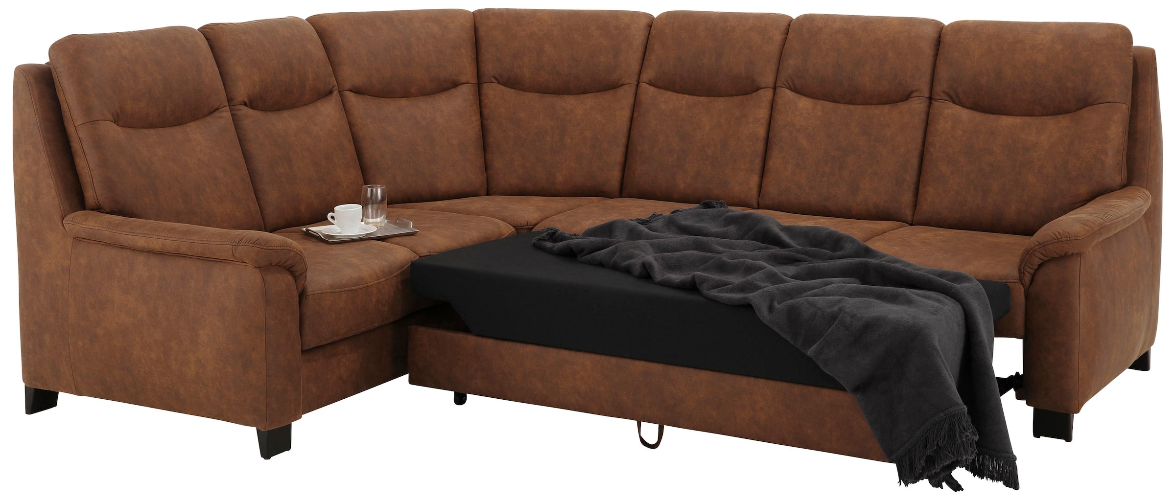 Home affaire Ecksofa »Boccaccio L-Form«, mit Federkern, incl. Kopfteilverstellung, wahlweise Bettfunktion