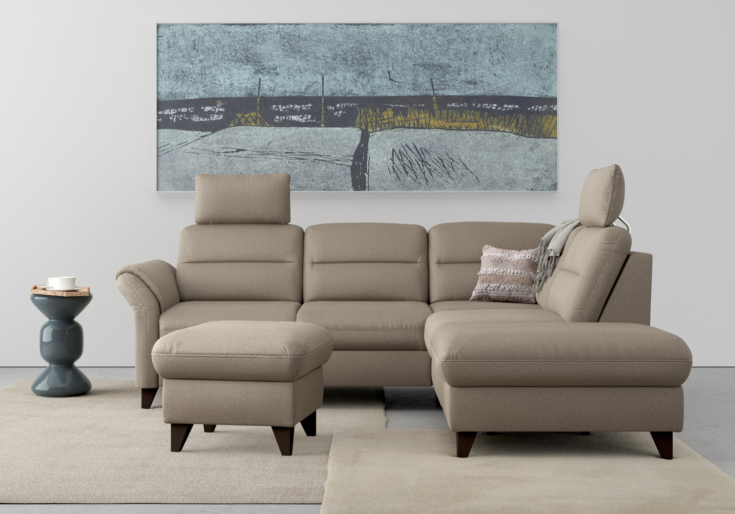 sit&more Ecksofa "Mellum L-Form" Federkern, wahlweise mit Bettfunktion, Sta günstig online kaufen