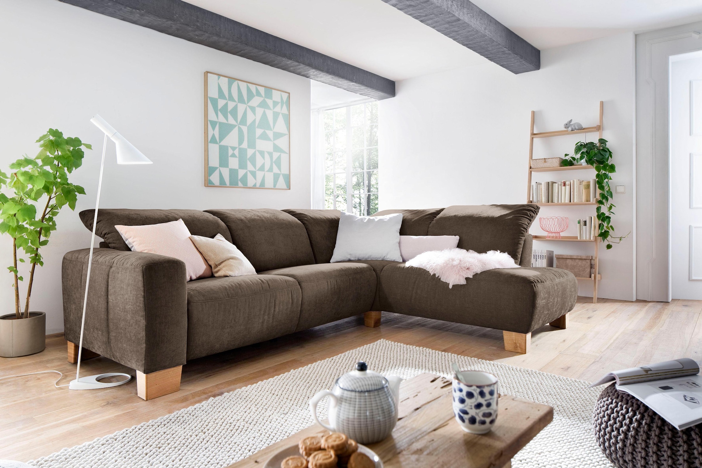 Home affaire Ecksofa "Hörnum bequemes Wohlfühlsofa, Federkern, Breite 281cm günstig online kaufen