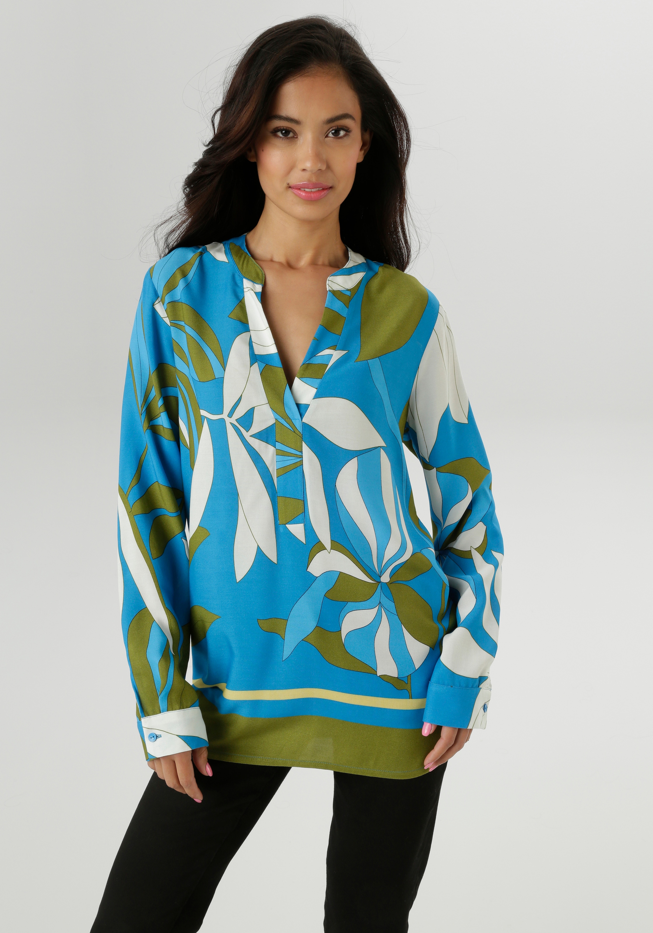 Aniston SELECTED Schlupfbluse mit ausdrucksstarken, floralen Muster günstig online kaufen