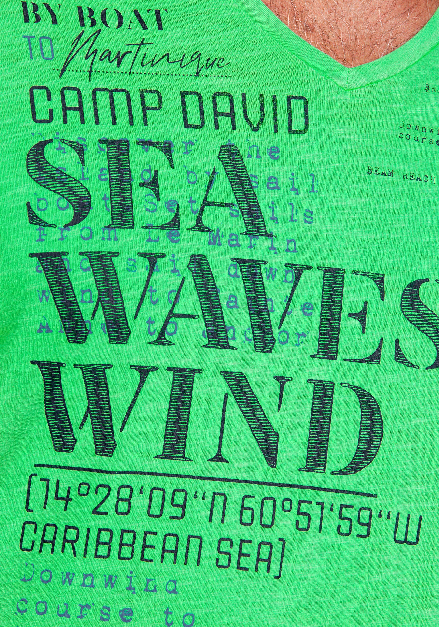 CAMP DAVID T-Shirt, mit Wording-Prints