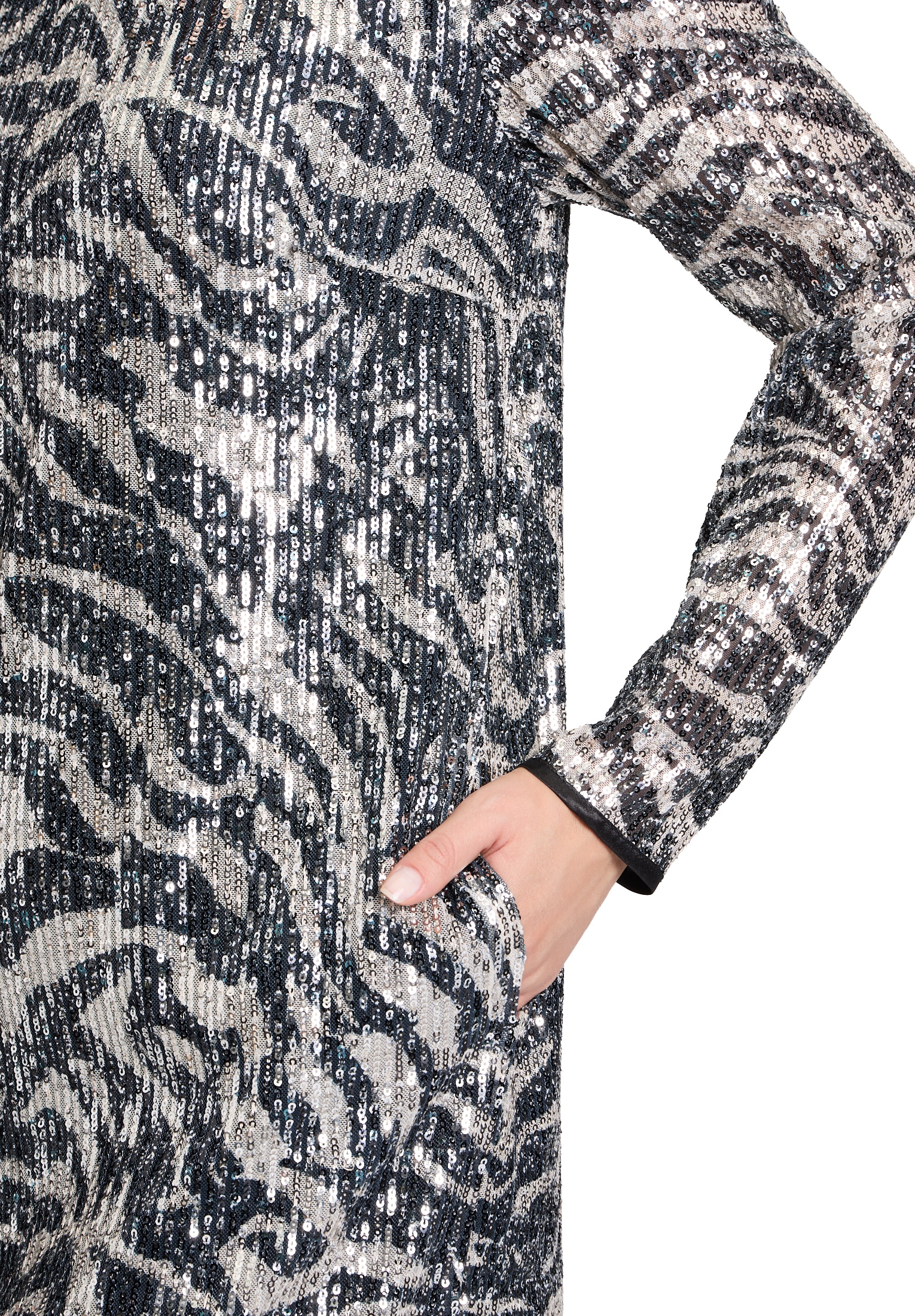 Betty&Co Paillettenkleid »Betty & Co Pailletten-Kleid mit U-Boot-Ausschnitt«, Material