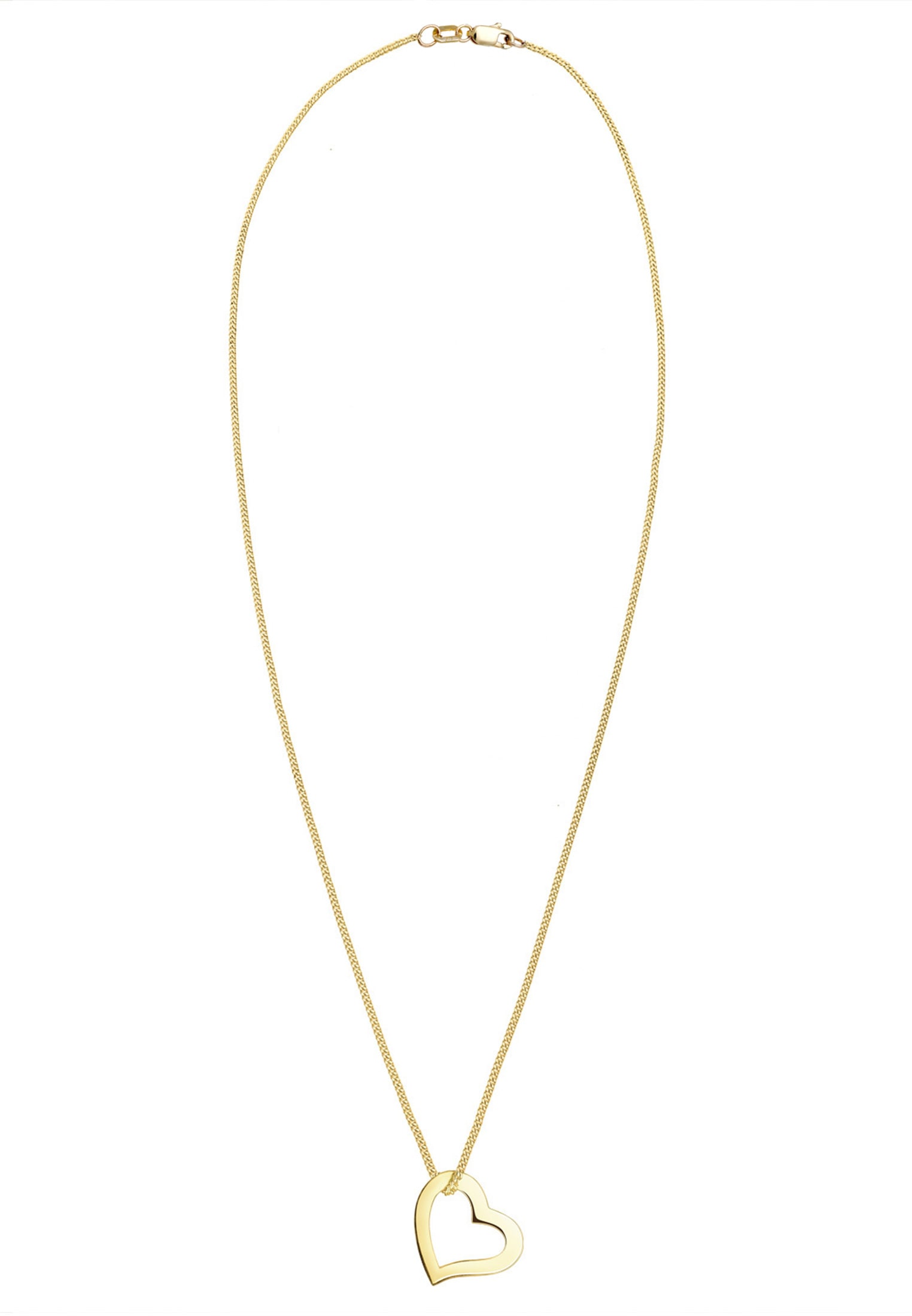 Elli Premium Kette mit Anhänger »Herz Liebe Filigran 375 Gelbgold«
