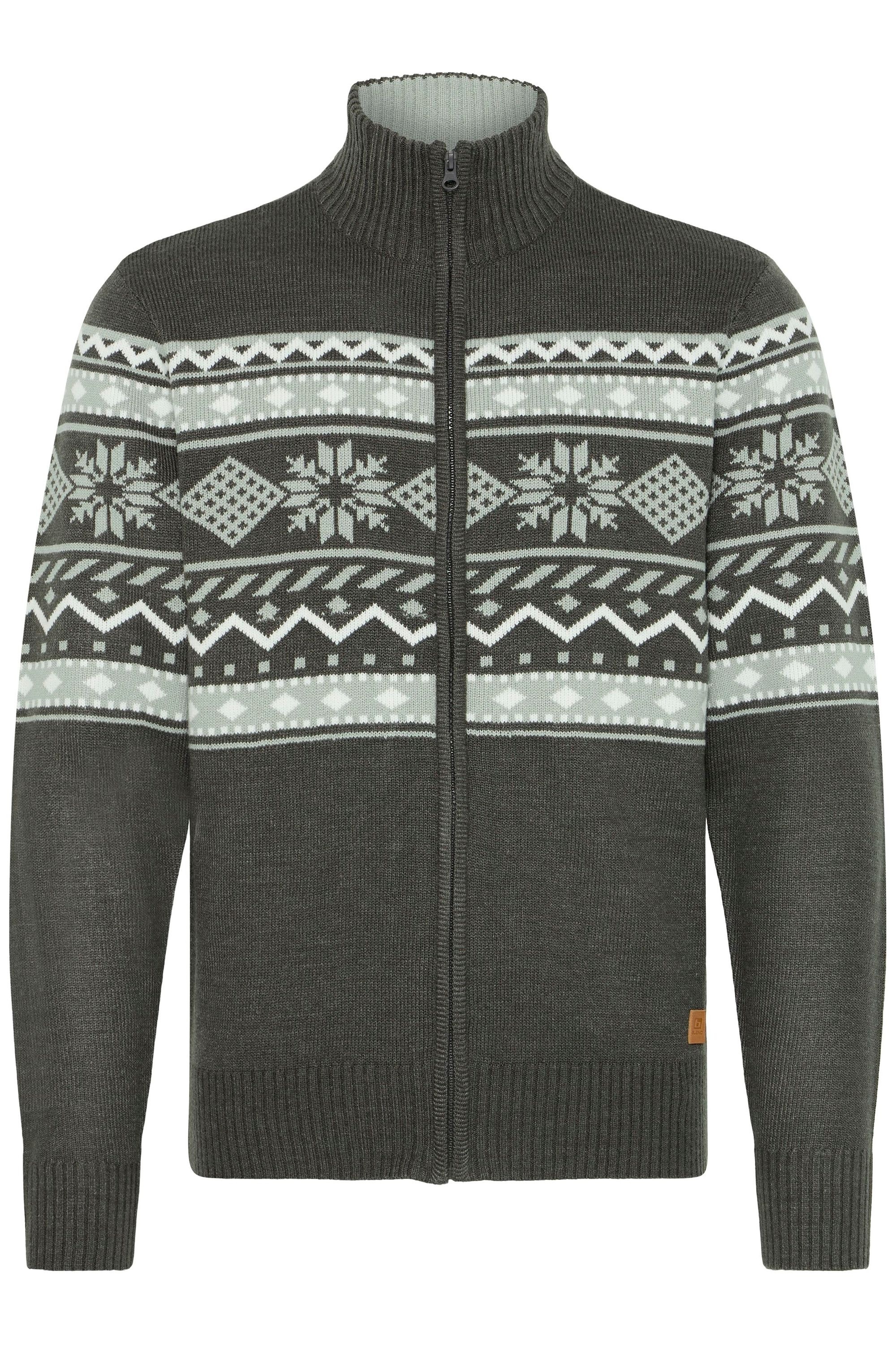 Strickjacke BLEND "Trainingsjacke BHNova", Herren, Gr. XL, grau (charcoal mix), Obermaterial: 100% Polyacryl PAN., Strickjacken Strickjacke 4