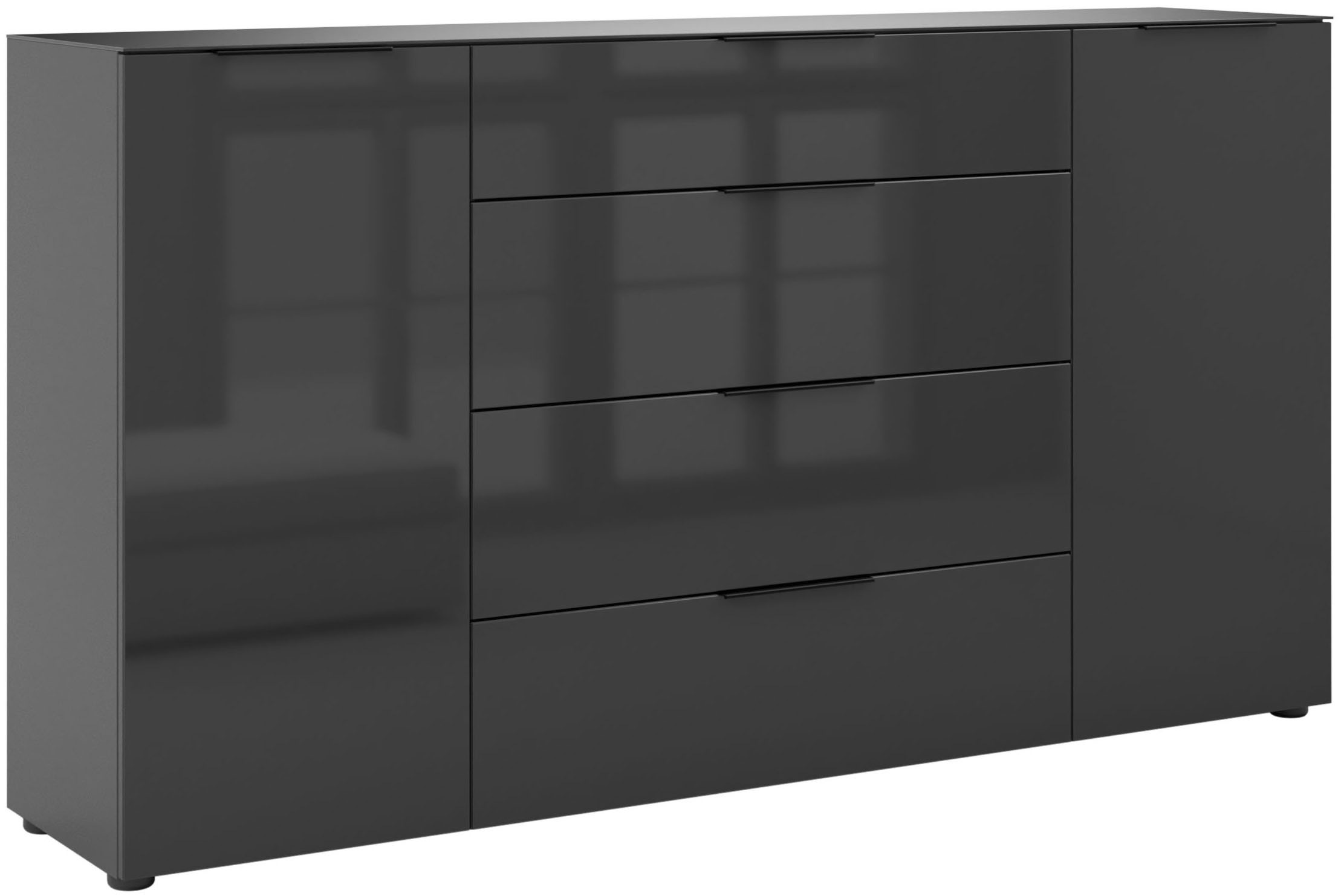 Manjana Möbel Sideboard »Kommode mit Chrom oder Schwarz matten Metallgriffen«
