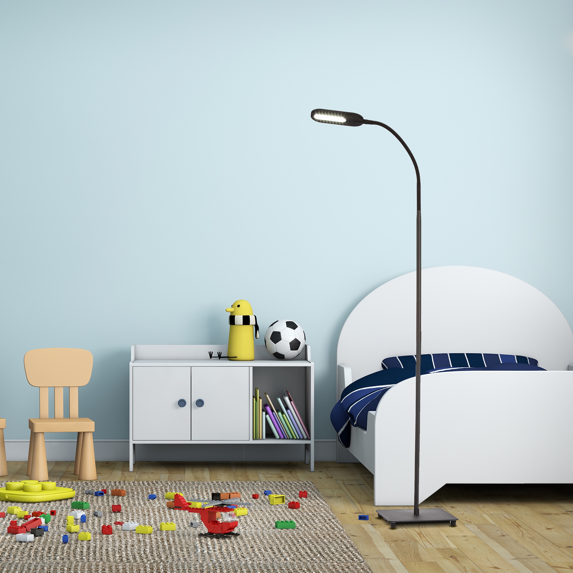 B.K.Licht LED Stehlampe, 1 flammig, Leuchtmittel LED-Board | LED fest integriert, Stehleuchte, dimm-, schwenkbar, Memory & Touch Funkt., inkl. 8W 600lm