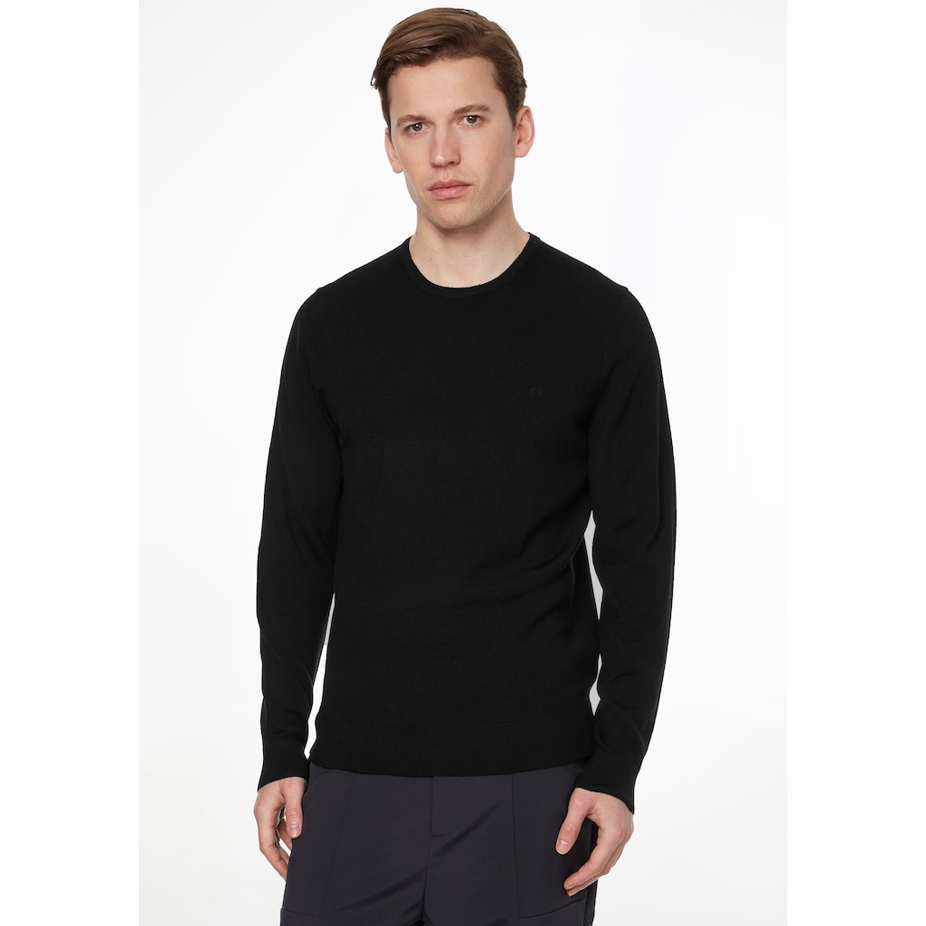 Calvin Klein Rundhalspullover »SUPERIOR WOOL CREW NECK SWEATER«