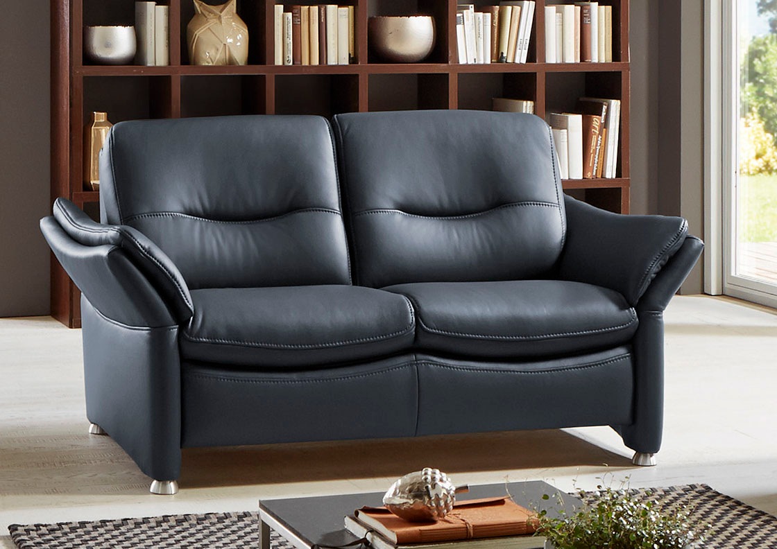 HUKLA 2-Sitzer »HU-SF15058 Ledersofa, Breite 164 cm«, hochwertiges Glattleder, optional mit Kopfstütze