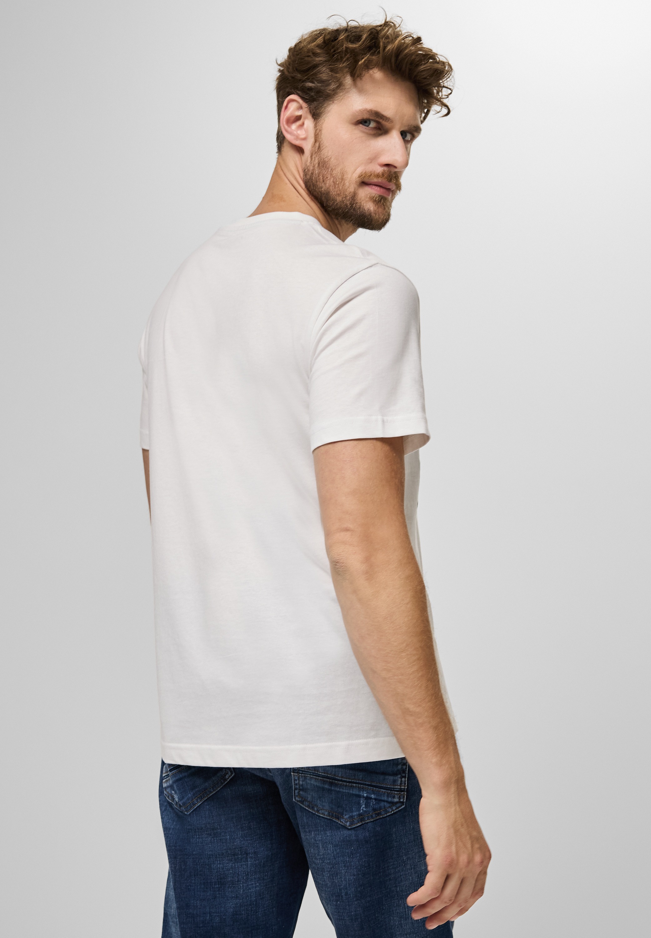 STREET ONE MEN Langarmshirt, aus reiner Baumwolle