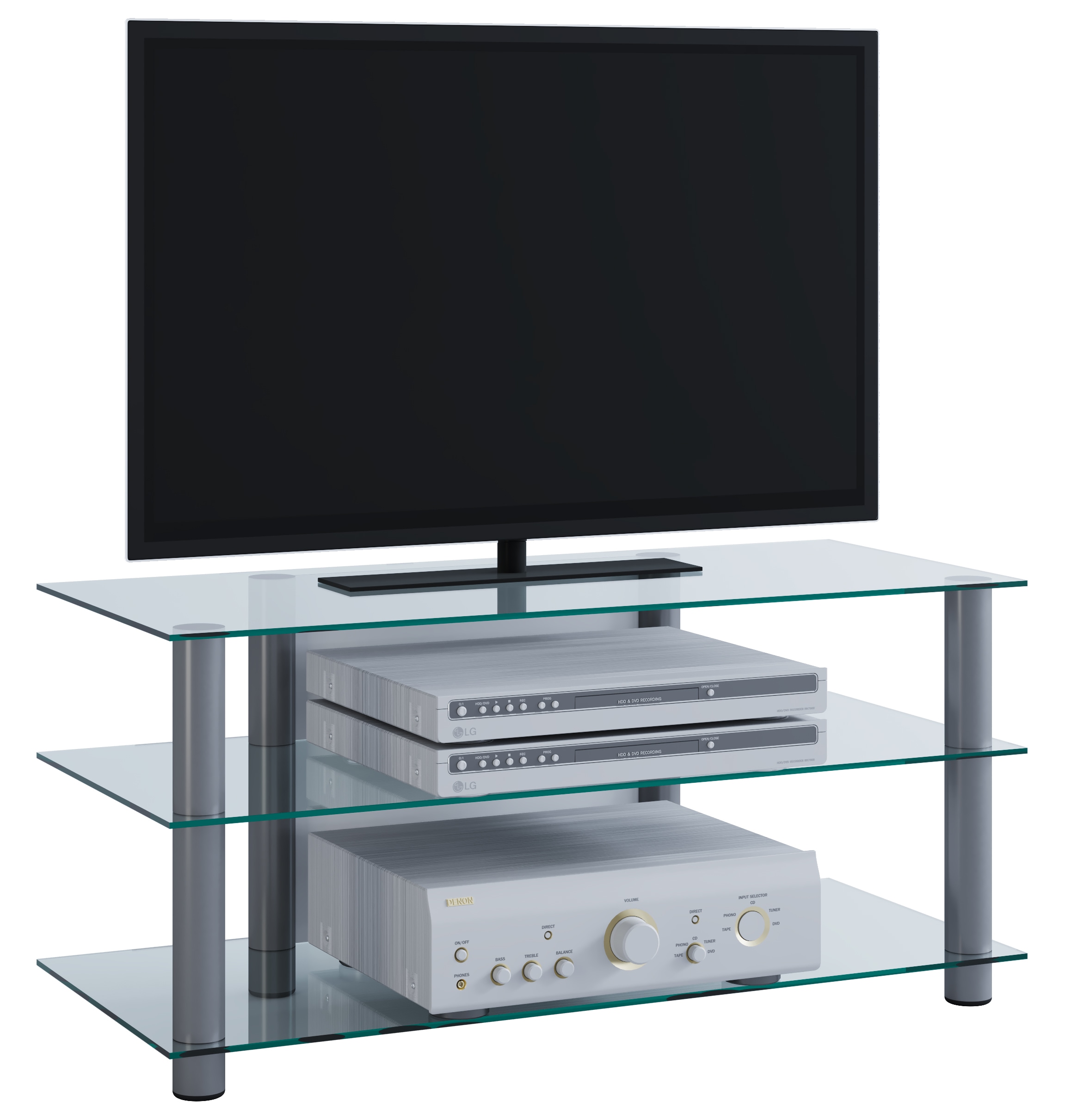 VCM TV-Board »TV Möbel Sideboard Fernseh Rack Alu Glas Netasa«, (VCM Netasa)