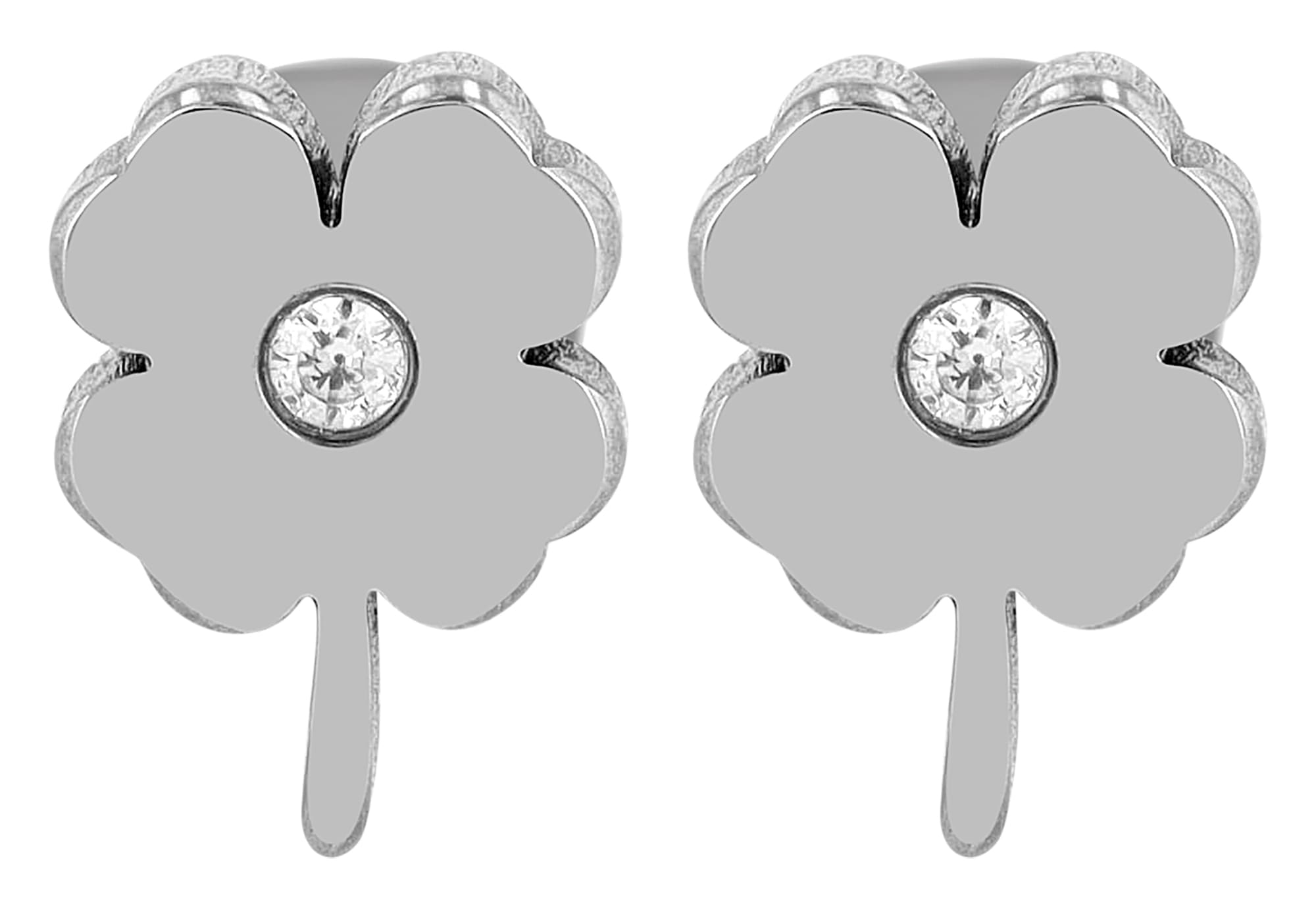 Adelia´s Paar Ohrhänger »Ohrringe – Ohrstecker Kleeblatt aus Titan mit Strass Steinchen« Zum Verschenken – passend für viele Anlässe