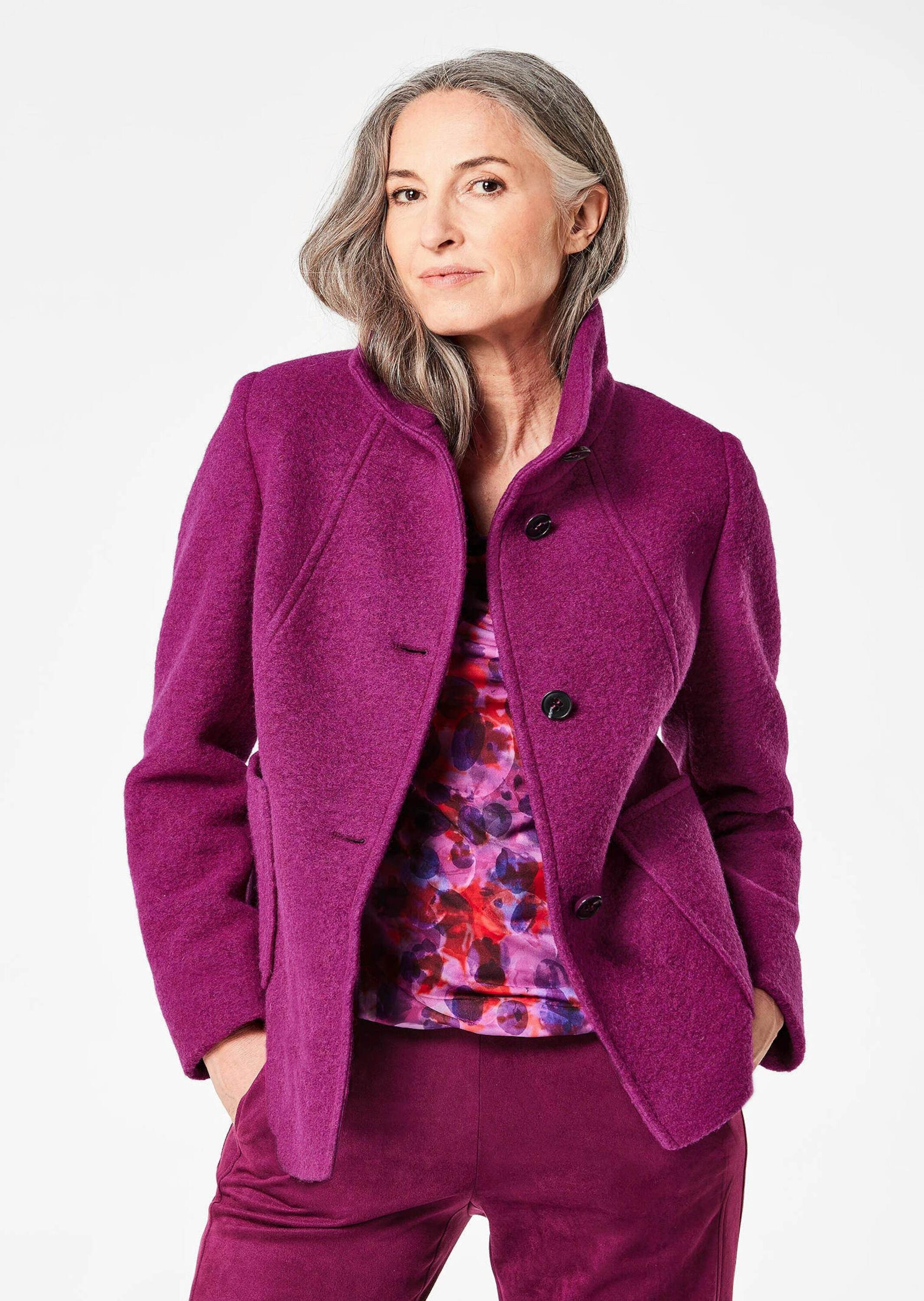 GOLDNER Wolljacke "Elegante Kurzjacke mit Stehkragen" besondere Nahtführung günstig online kaufen