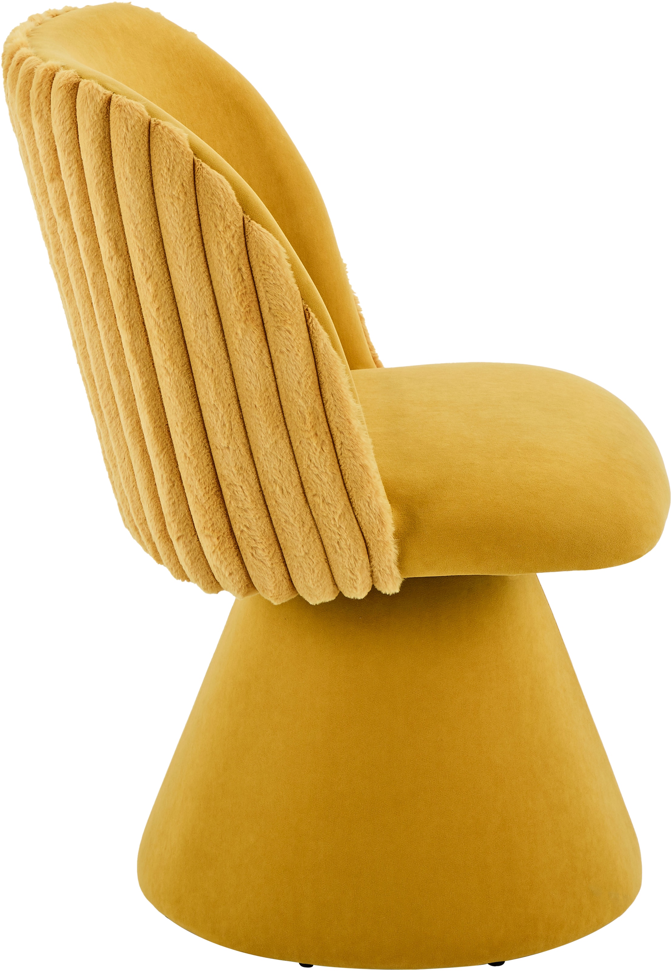 HELA Drehstuhl »BARI« (Set) 2 Stk.360° drehbar, Polsterfuß, Materialkombi, Außen Felloptik Innen Velvet