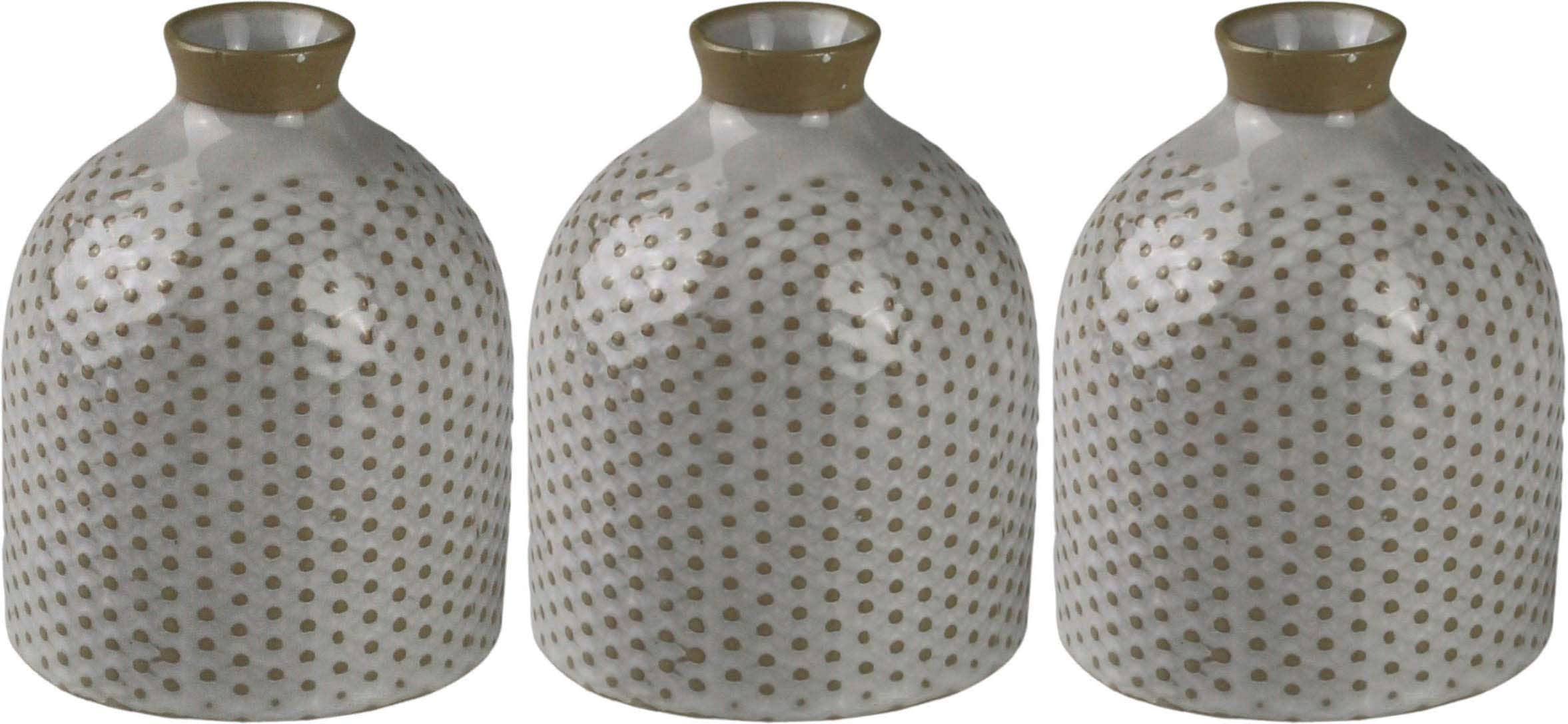 AM Design Tischvase "Blumenvase in Flaschen-Form", (Set, 3 St.), Dekovase aus Keramik, Höhe ca. 9,90 cm