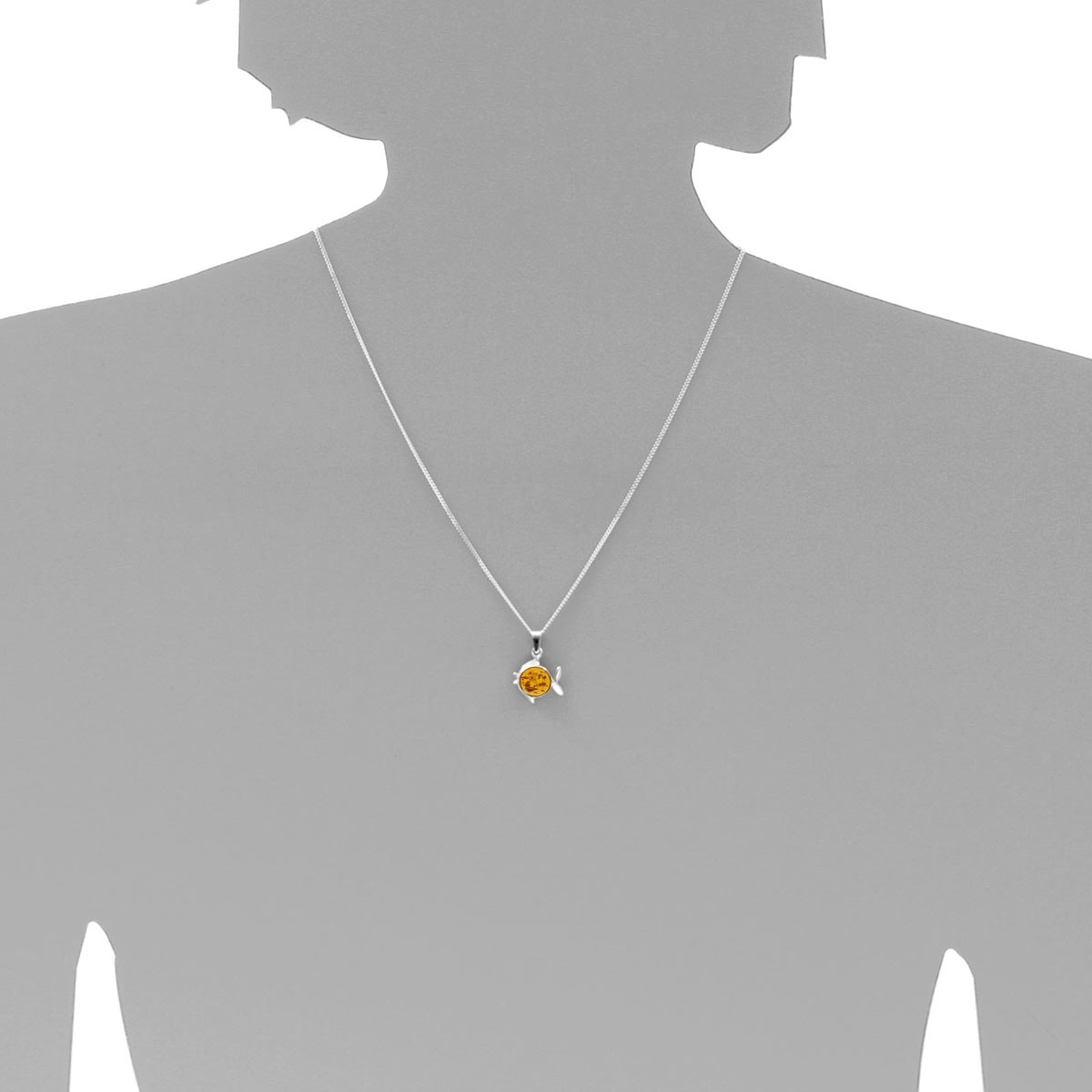 OSTSEE-SCHMUCK Kettenanhänger »- Fisch - Silber 925/000 - Bernstein«