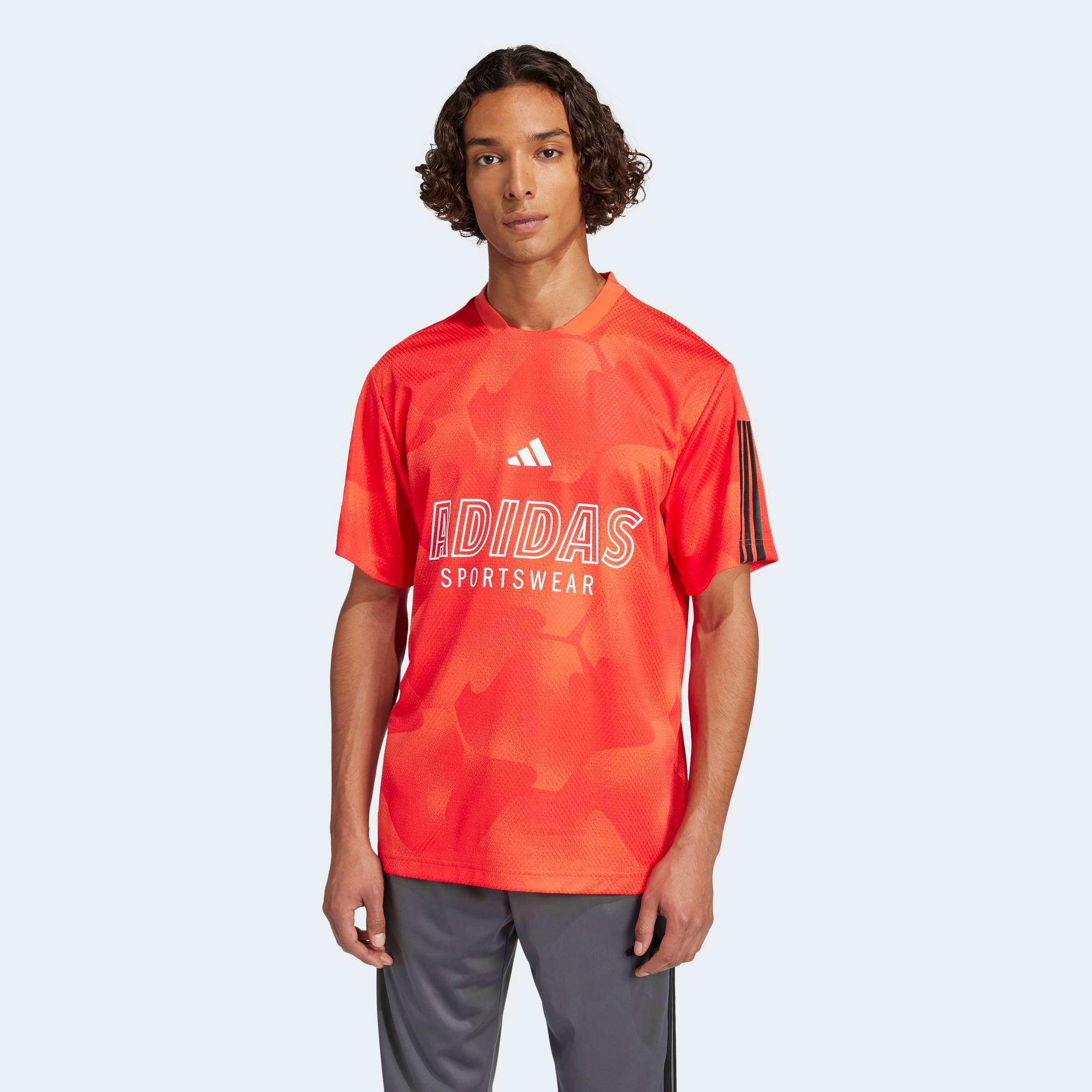 adidas Sportswear T-Shirt »M TIRO NP TEE« sportlicher Schnitt, kurze Ärmel, mit Grafik und Allover-Print