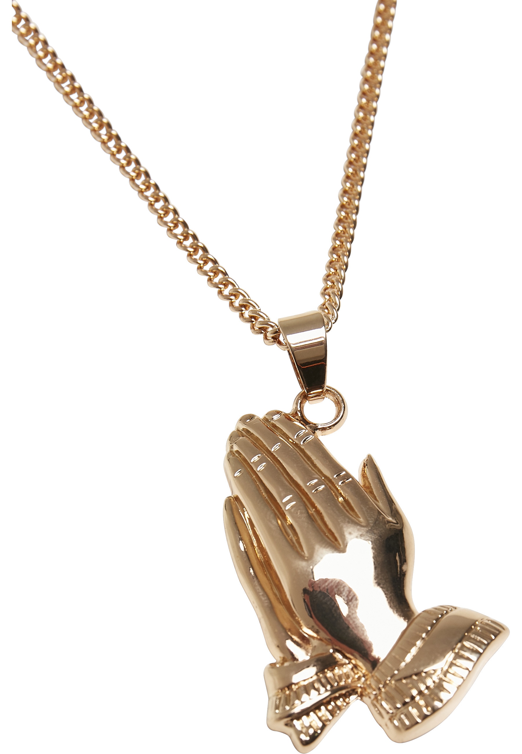 URBAN CLASSICS Edelstahlkette »Urban Classics Unisex Pray Hands Necklace«