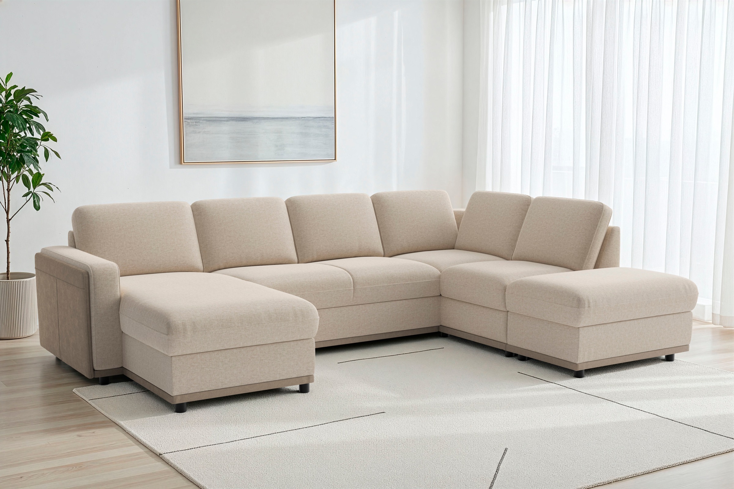 sit&more Wohnlandschaft "Cordoba" wahlweise mit Schlaffunktion und Bettkasten oder Stauraum