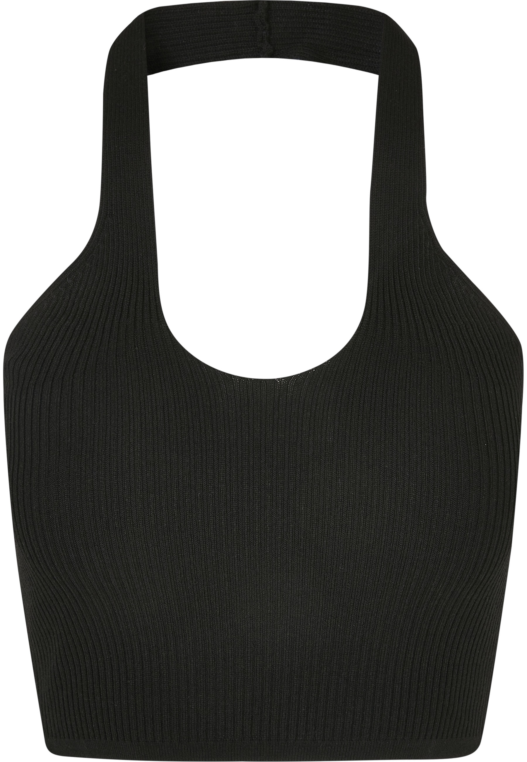 URBAN CLASSICS Muskelshirt "Urban Classics Damen Ladies Rib Knit Crossed Neckholder Top" 1